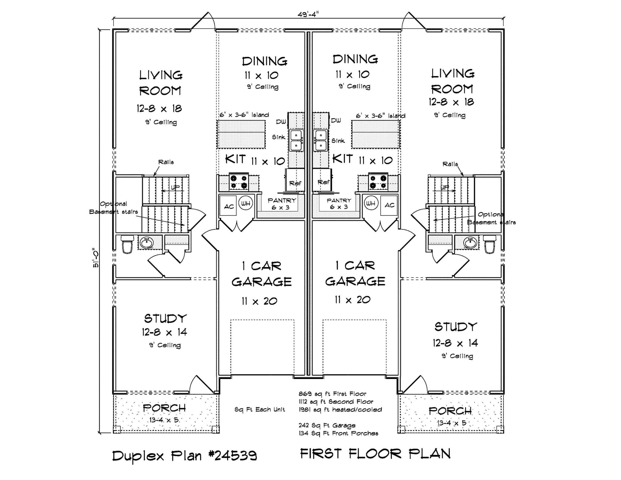 Main Level of Duplex/Multi-Unit Plan #178-1519