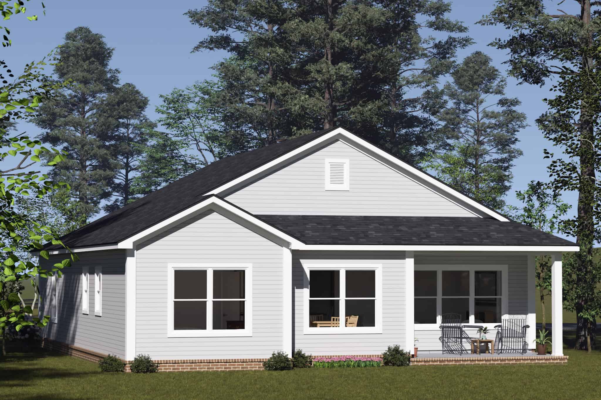 Rear View of this 3-Bedroom,1547 Sq Ft Plan -178-1521