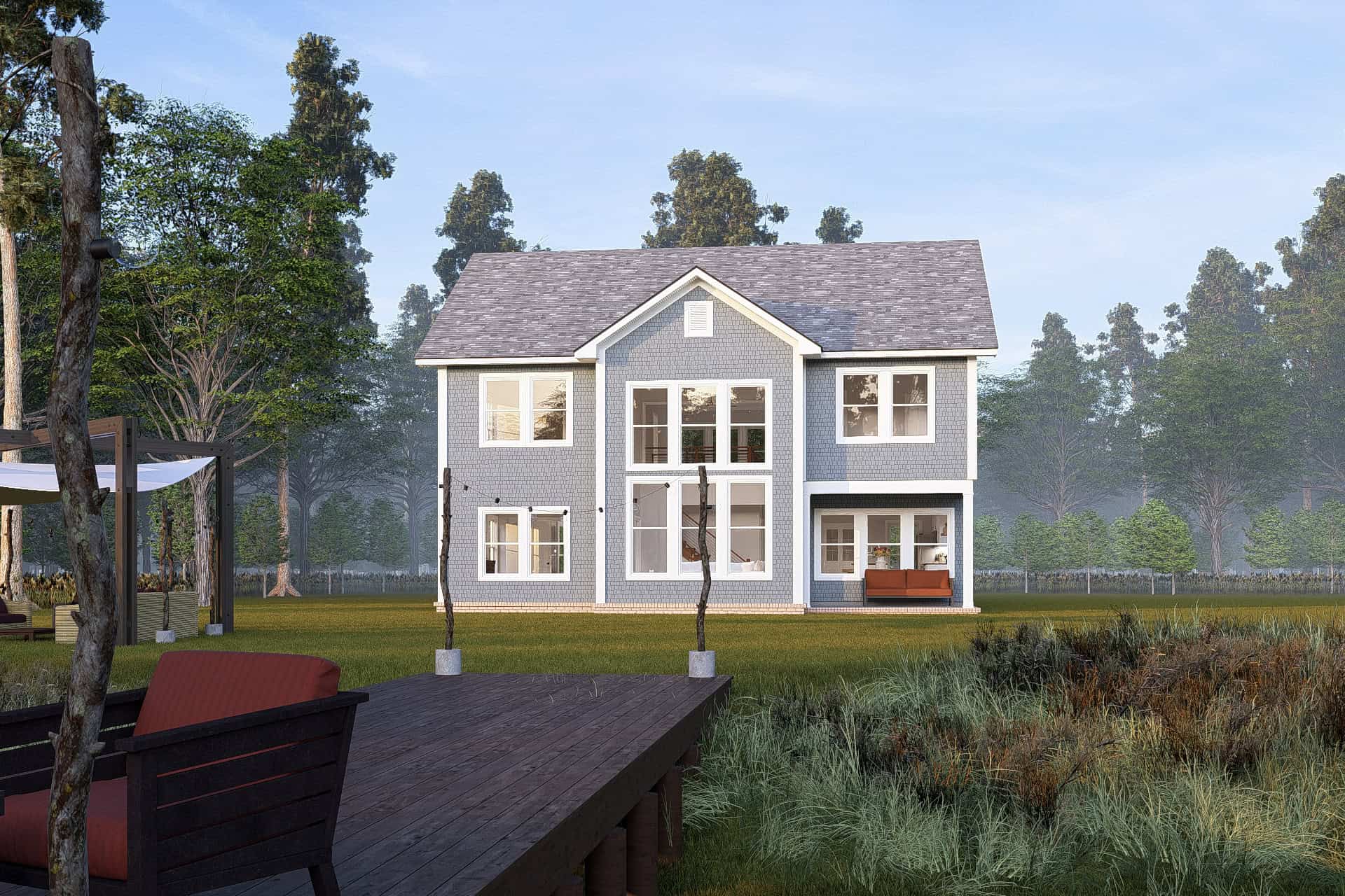 Rear View of this 4-Bedroom,2664 Sq Ft Plan -178-1522
