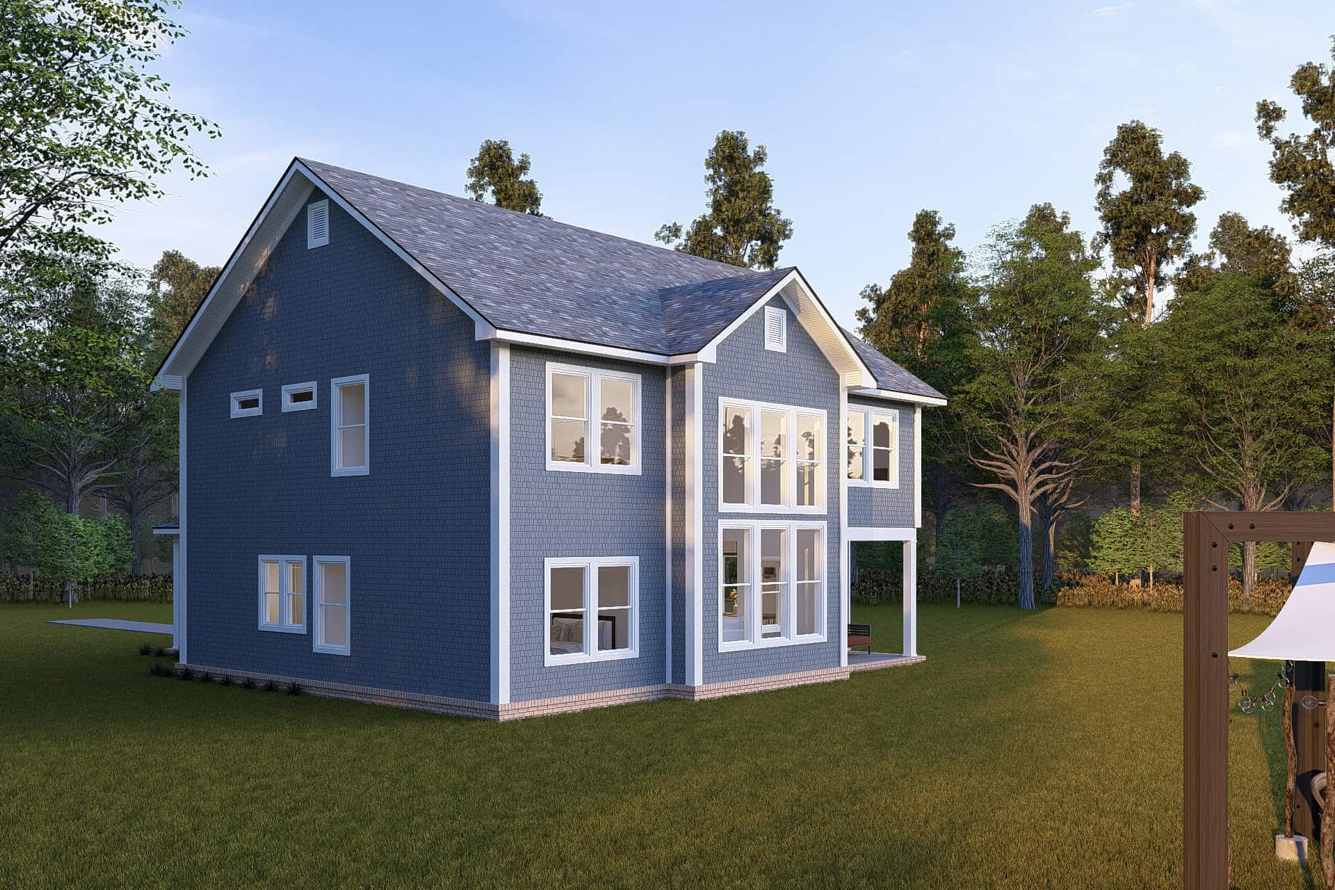 Rear View of this 4-Bedroom,2664 Sq Ft Plan -178-1522