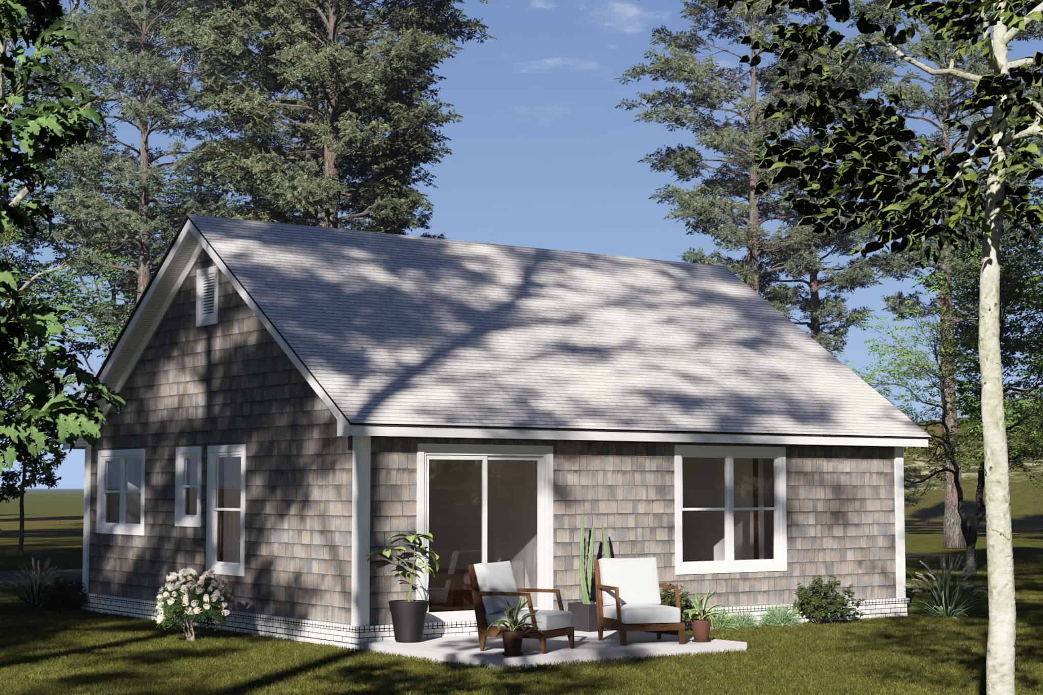 Rear View of this 2-Bedroom,820 Sq Ft Plan -178-1524