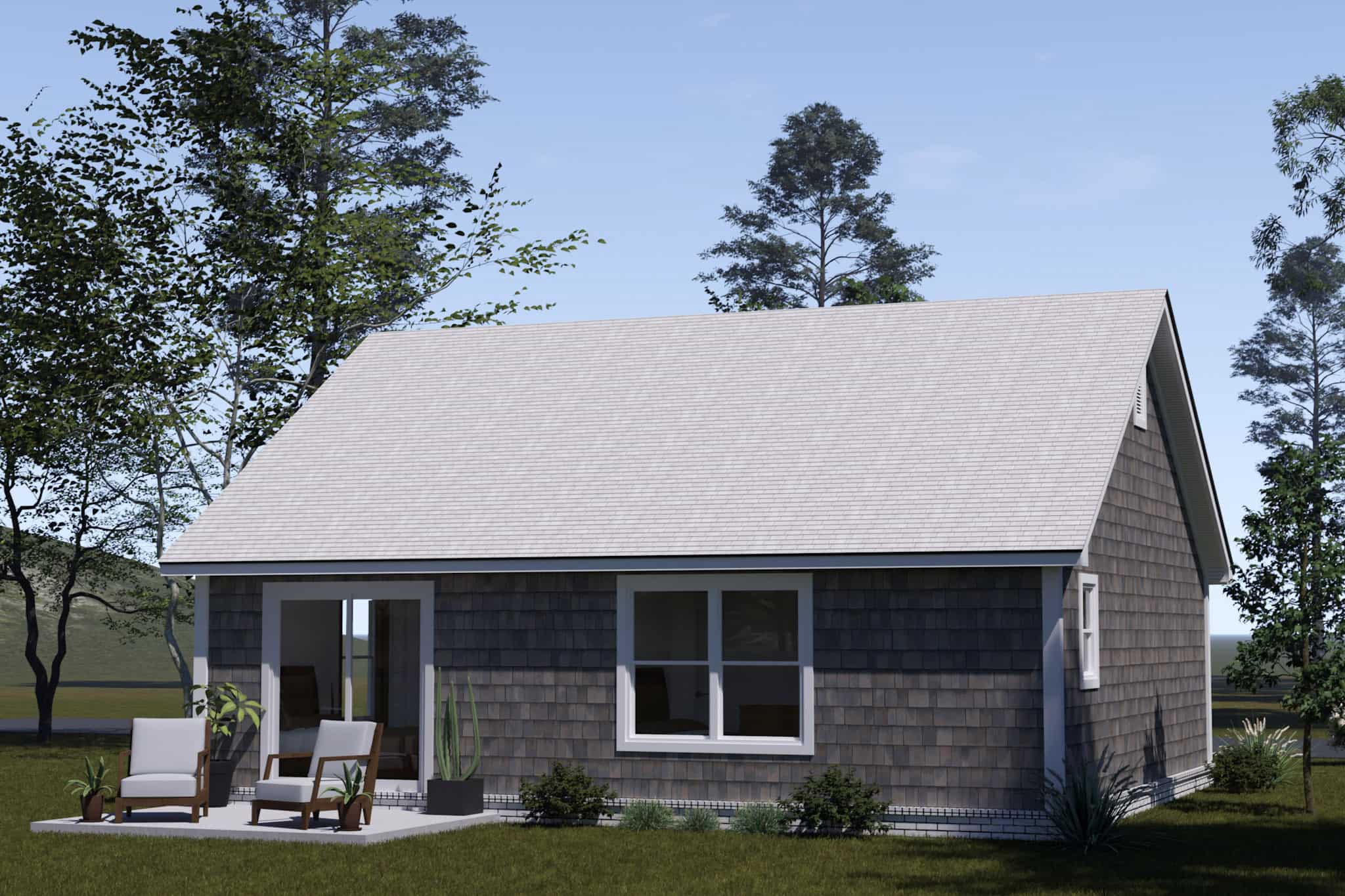 Rear View of this 2-Bedroom,820 Sq Ft Plan -178-1524