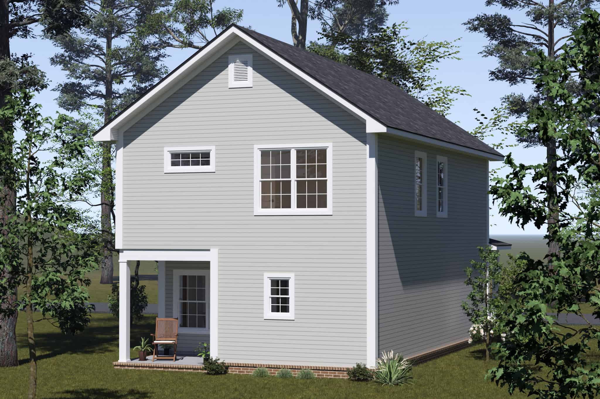 Rear View of this 3-Bedroom,1585 Sq Ft Plan -178-1525