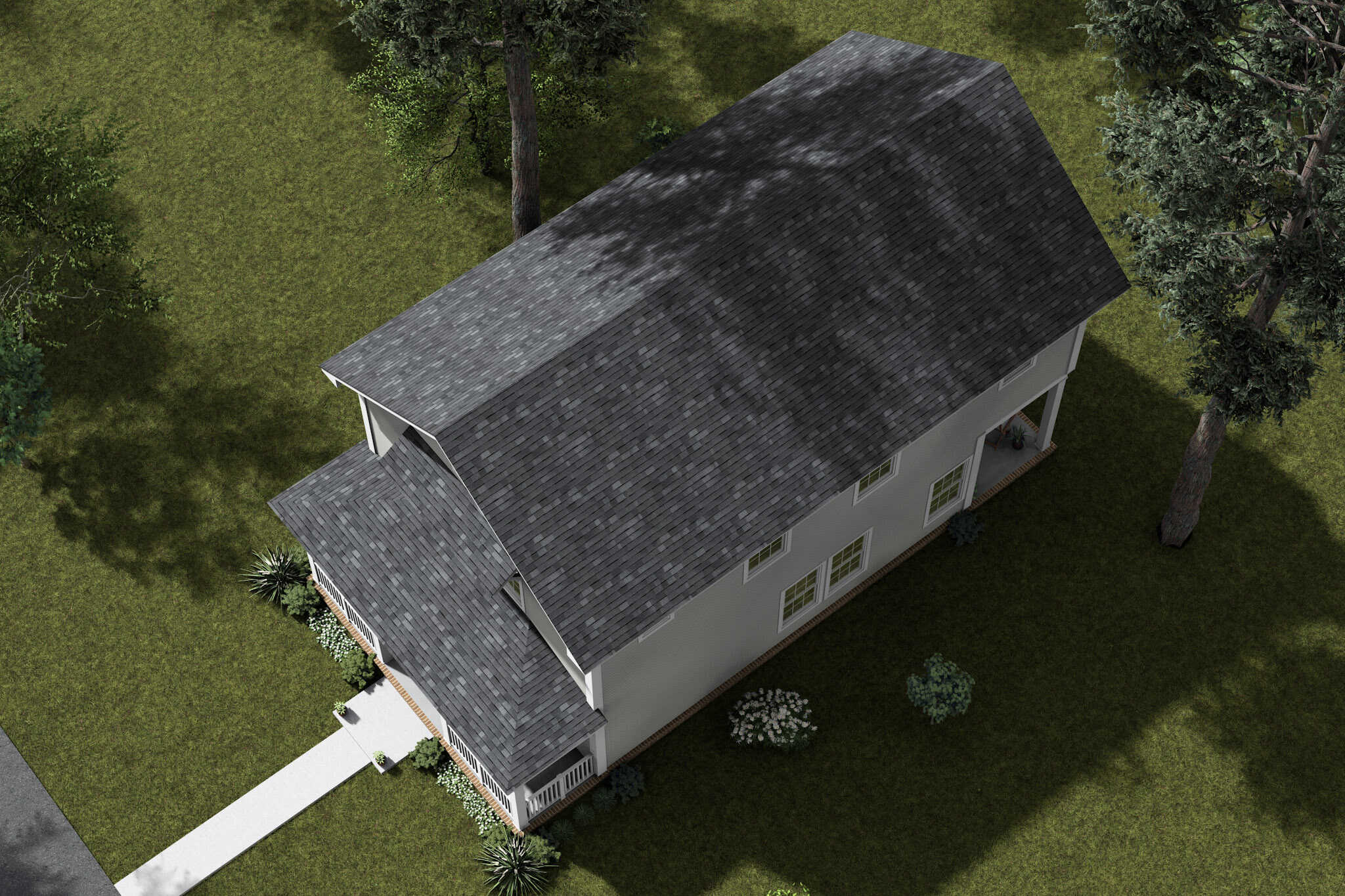 Aerial View of this 3-Bedroom,1585 Sq Ft Plan -178-1525
