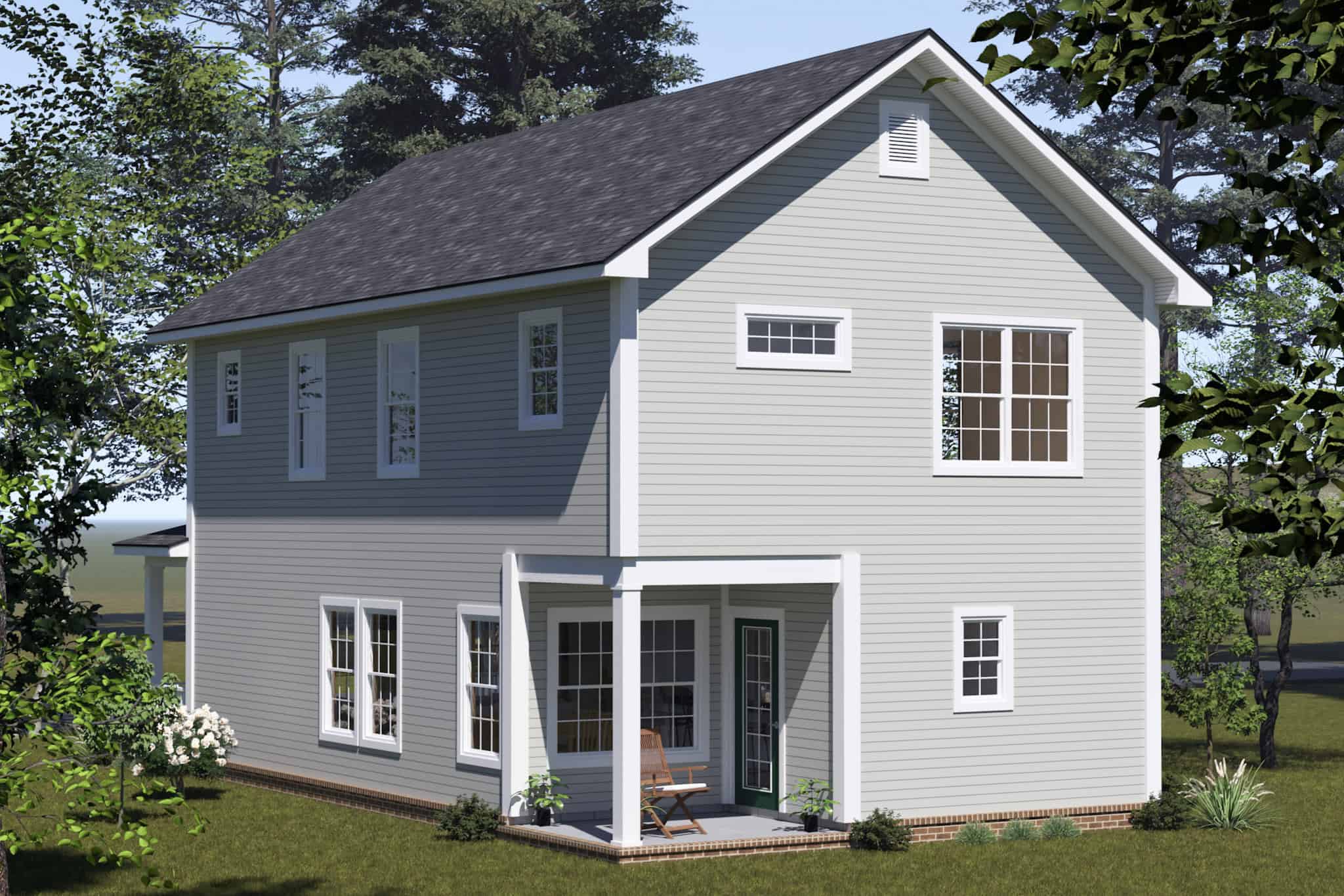 Rear View of this 3-Bedroom,1585 Sq Ft Plan -178-1525