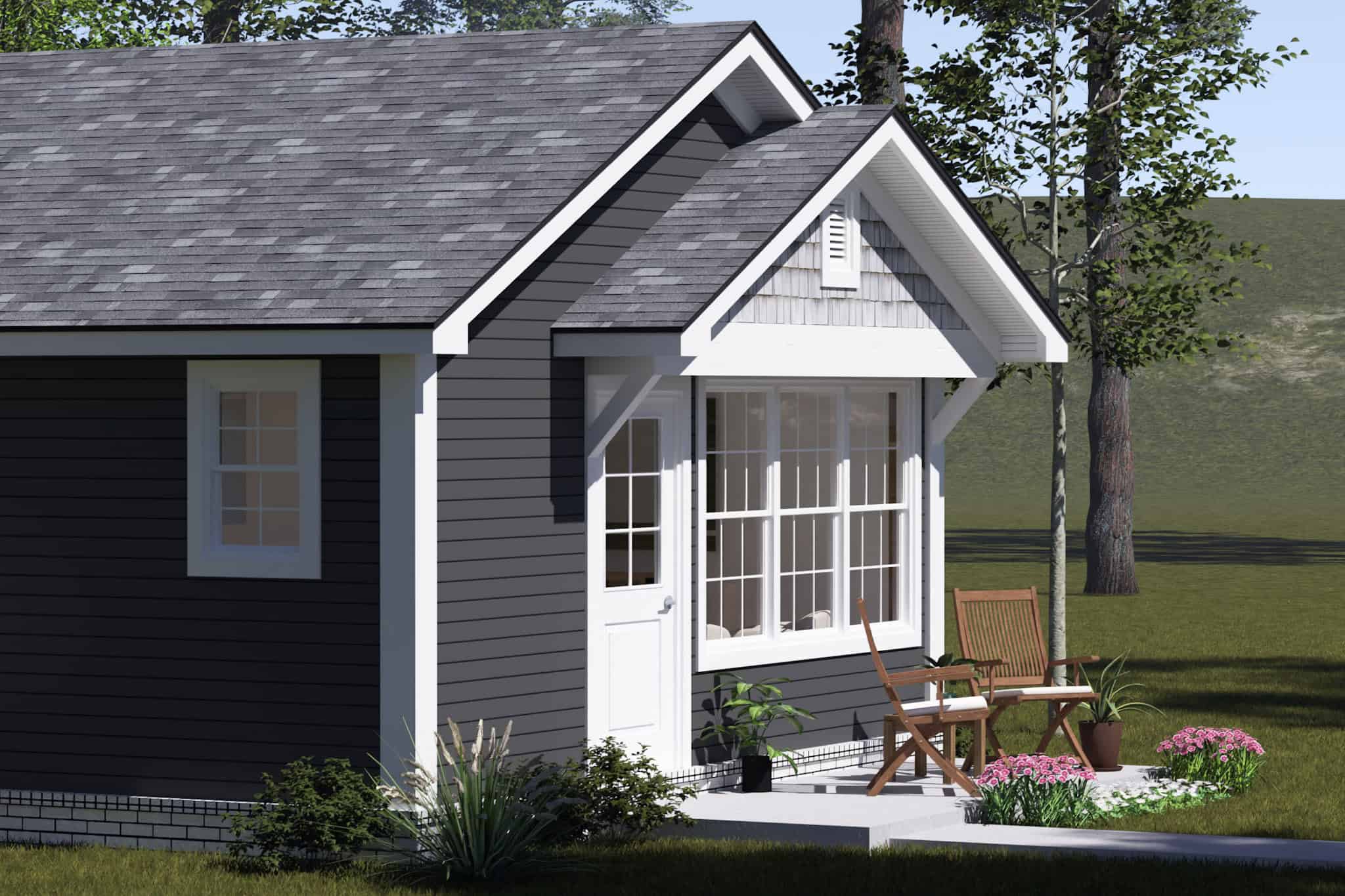 Left Side View of this 2-Bedroom,660 Sq Ft Plan -178-1526