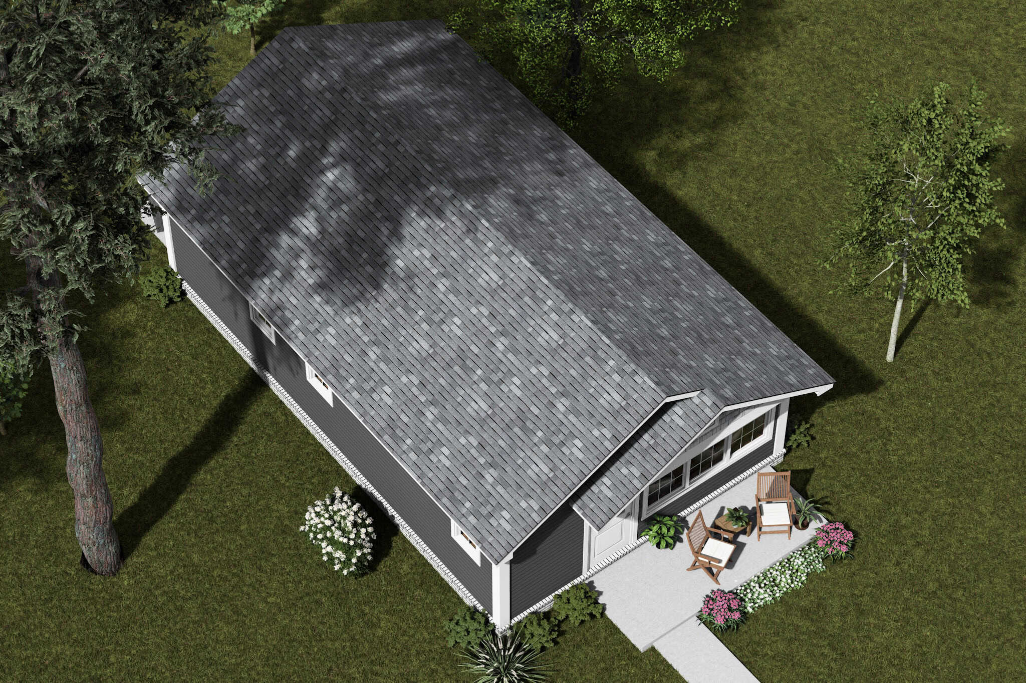 Aerial View of this 2-Bedroom,660 Sq Ft Plan -178-1526