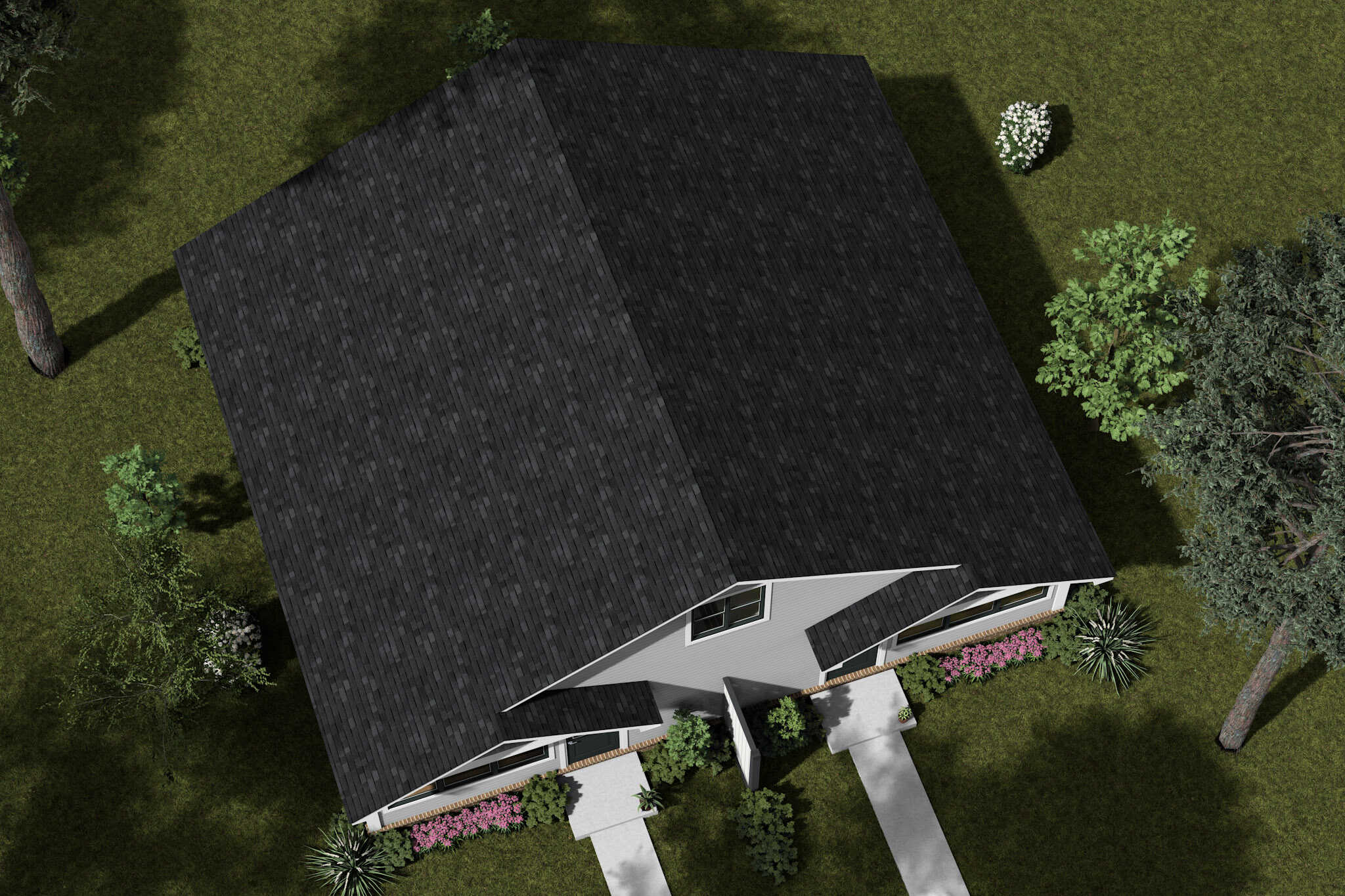 Aerial View of this 4-Bedroom,1320 Sq Ft Plan -178-1527