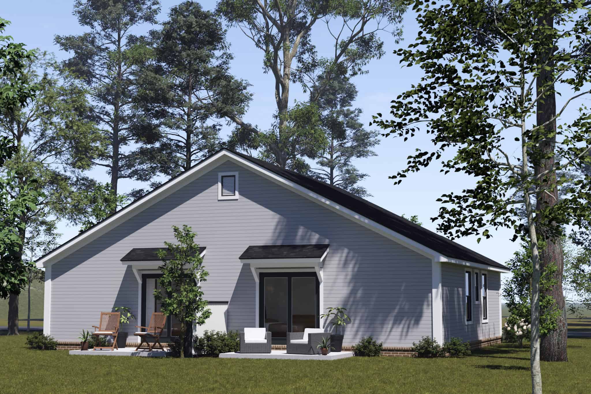 Rear View of this 4-Bedroom,1320 Sq Ft Plan -178-1527