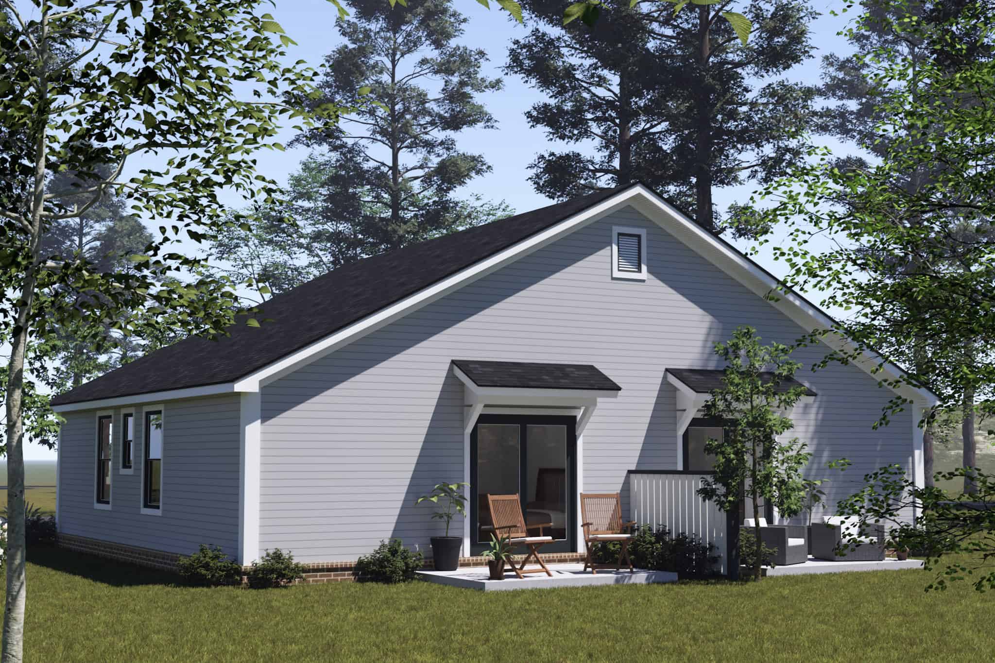 Rear View of this 4-Bedroom,1320 Sq Ft Plan -178-1527