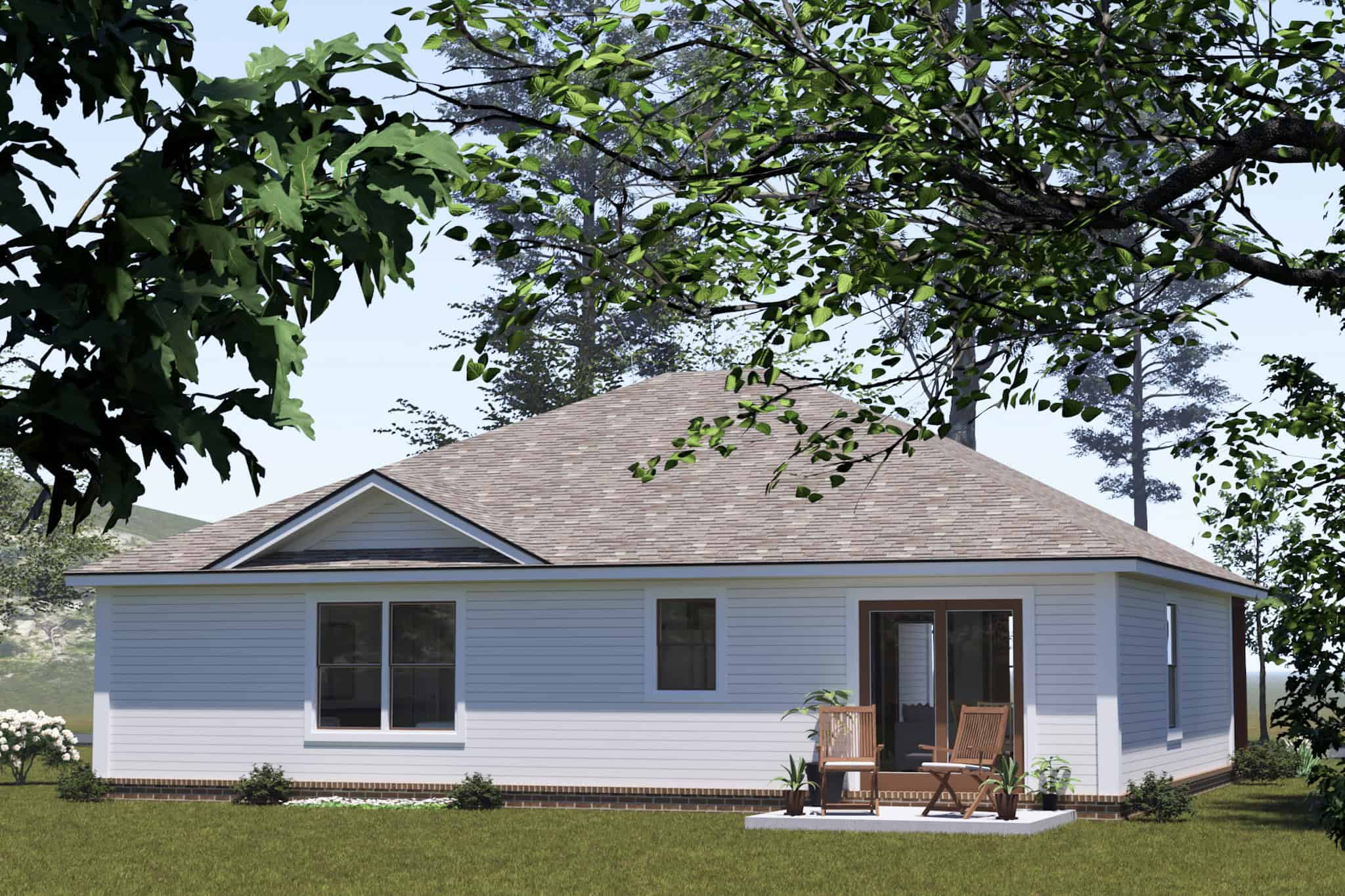 Rear View of this 3-Bedroom,1304 Sq Ft Plan -178-1528