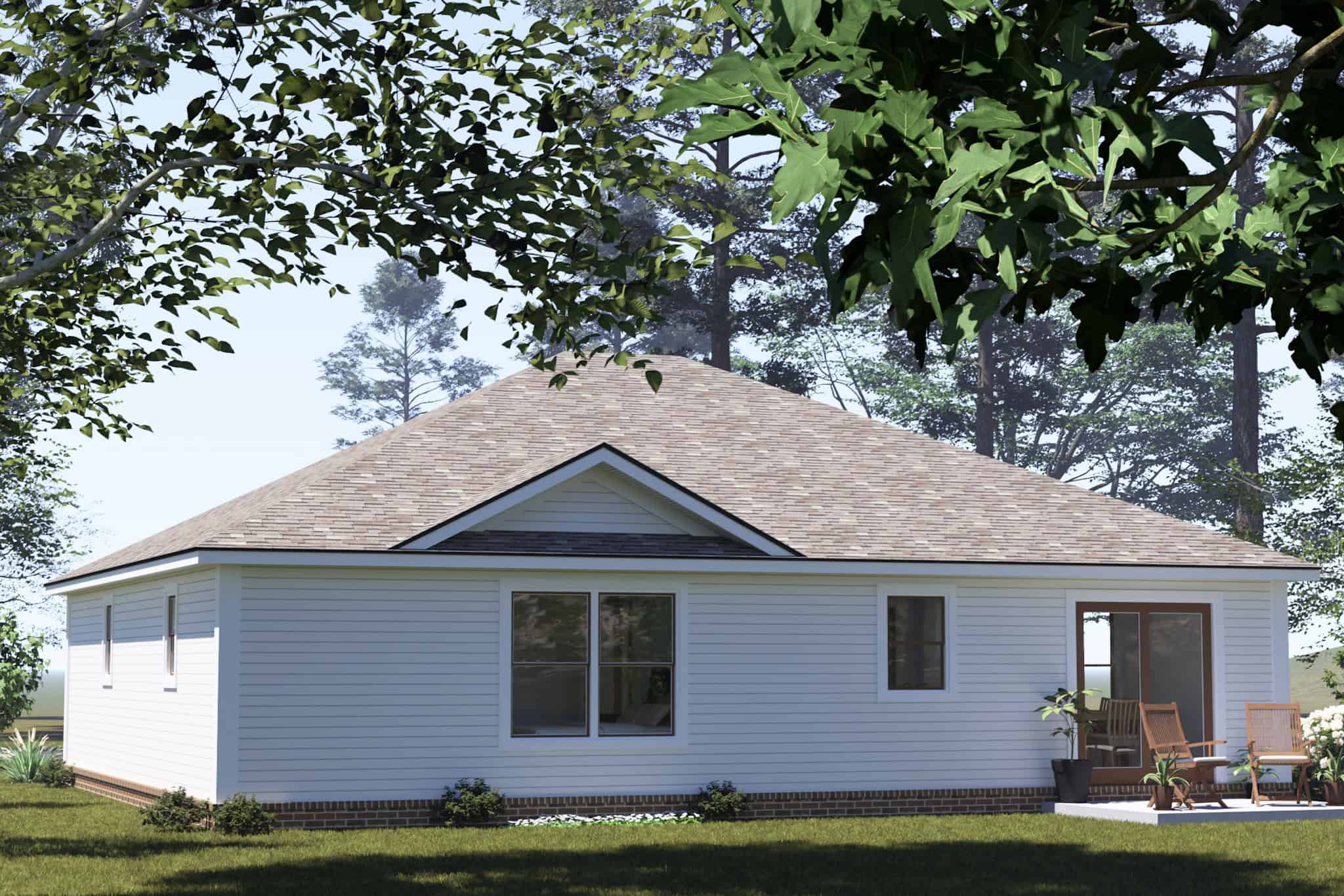 Rear View of this 3-Bedroom,1304 Sq Ft Plan -178-1528