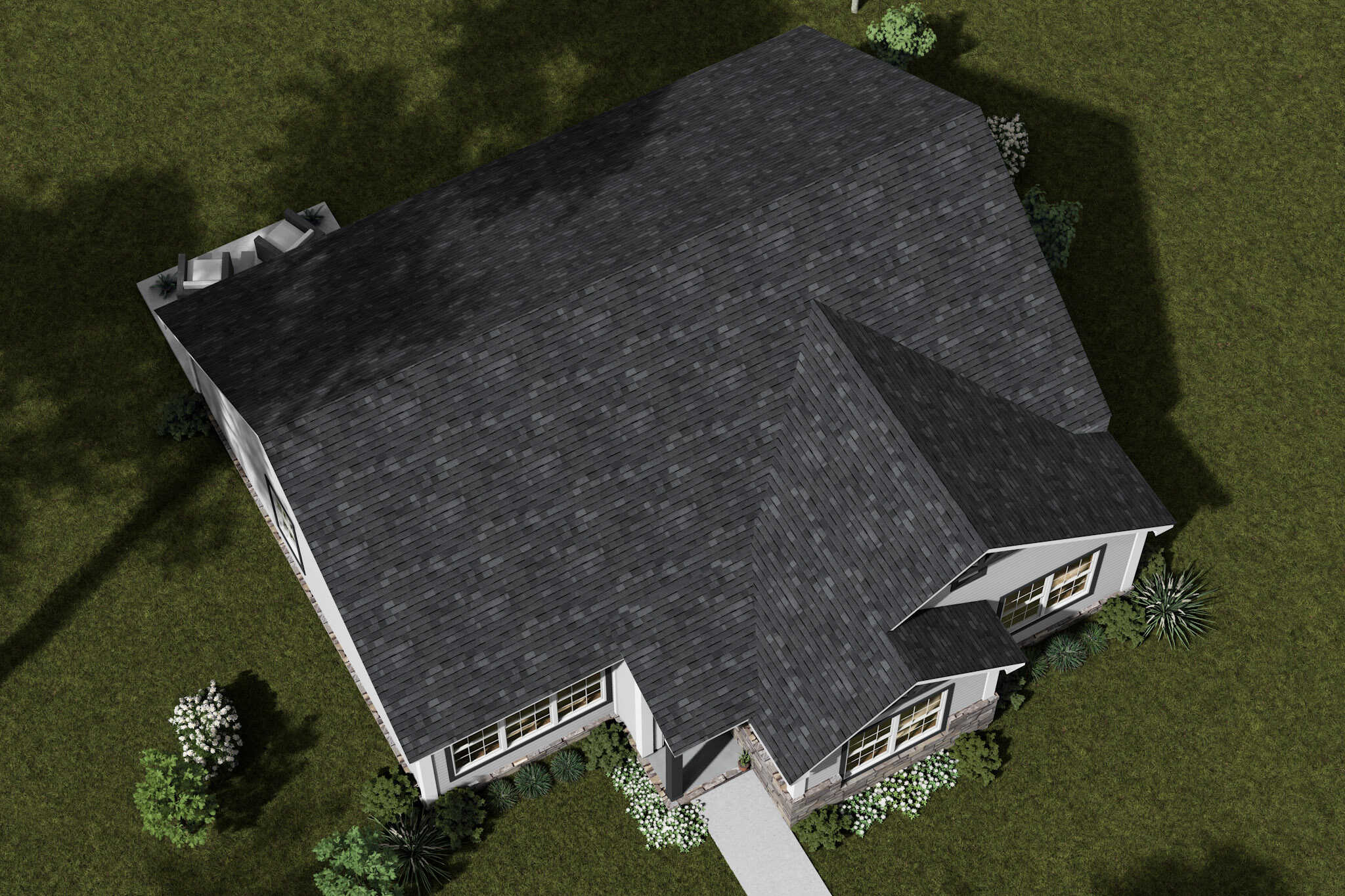 Aerial View of this 3-Bedroom,1341 Sq Ft Plan -178-1530