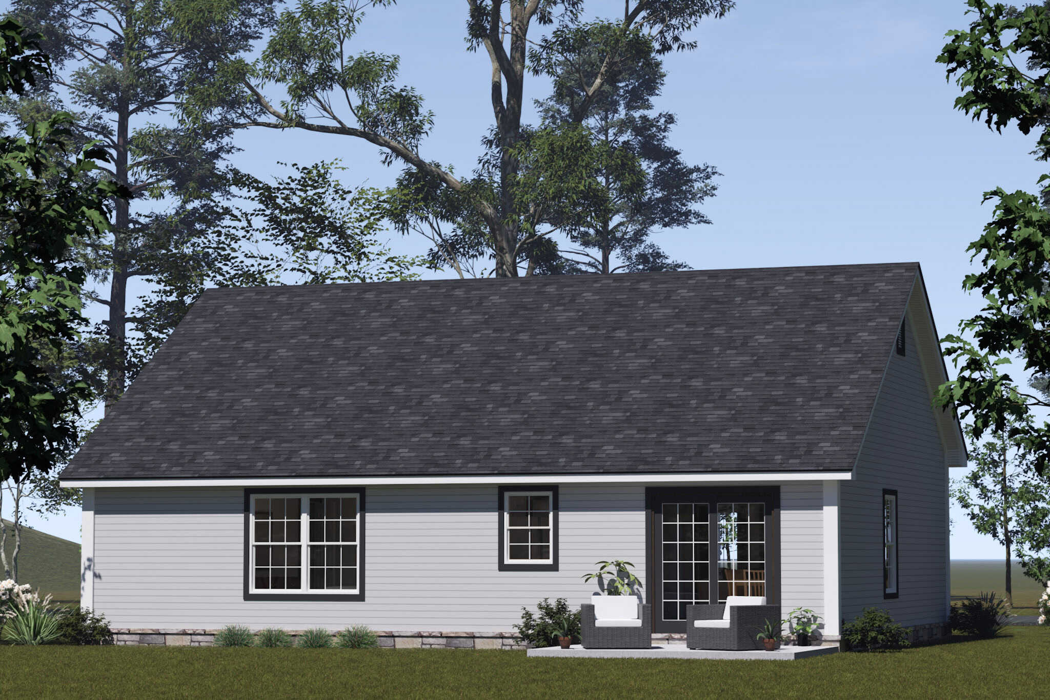 Rear View of this 3-Bedroom,1341 Sq Ft Plan -178-1530