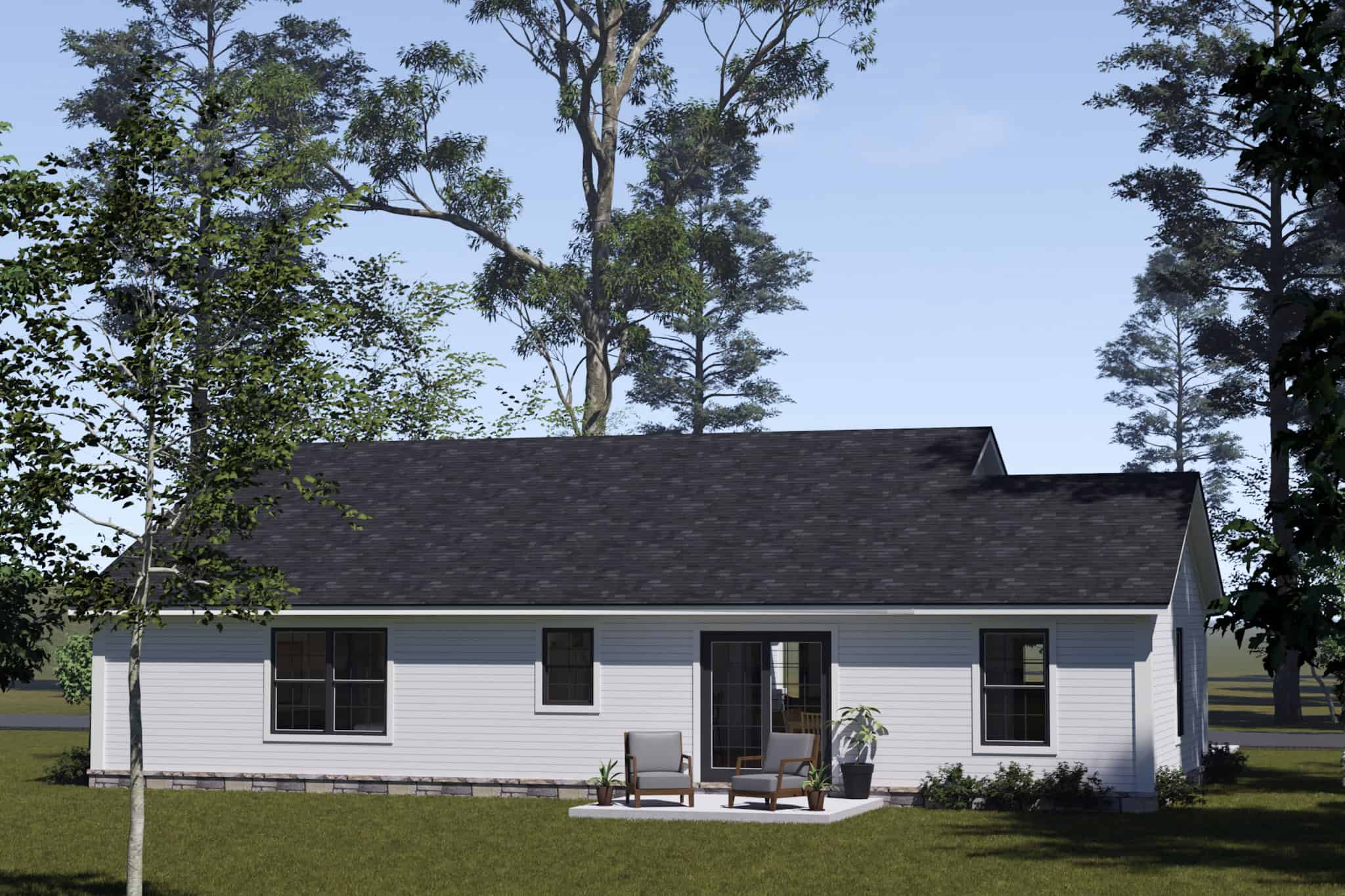 Rear View of this 3-Bedroom,1341 Sq Ft Plan -178-1531