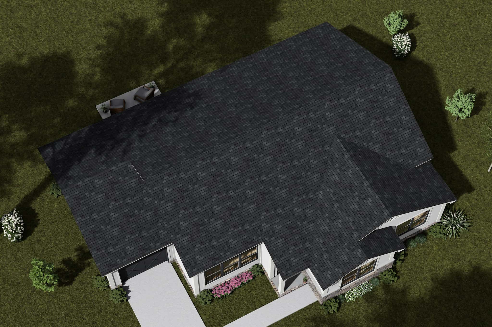 Aerial View of this 3-Bedroom,1341 Sq Ft Plan -178-1531