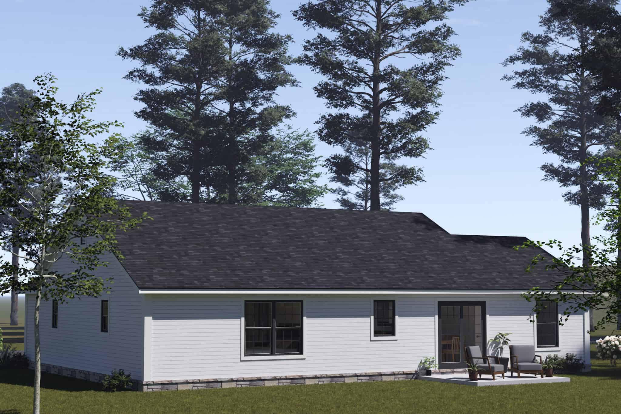 Rear View of this 3-Bedroom,1341 Sq Ft Plan -178-1531