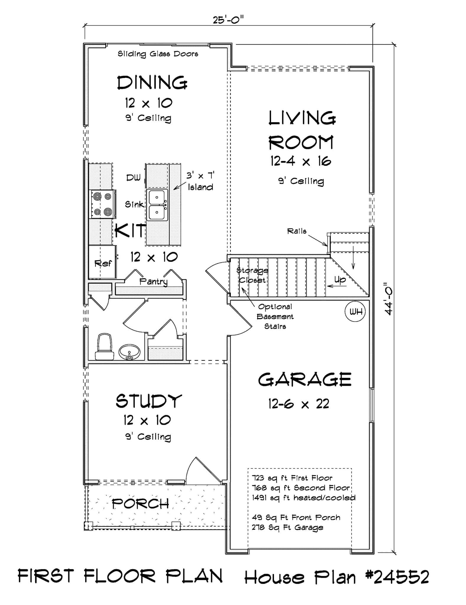 Main Level of Cottage Plan #178-1532