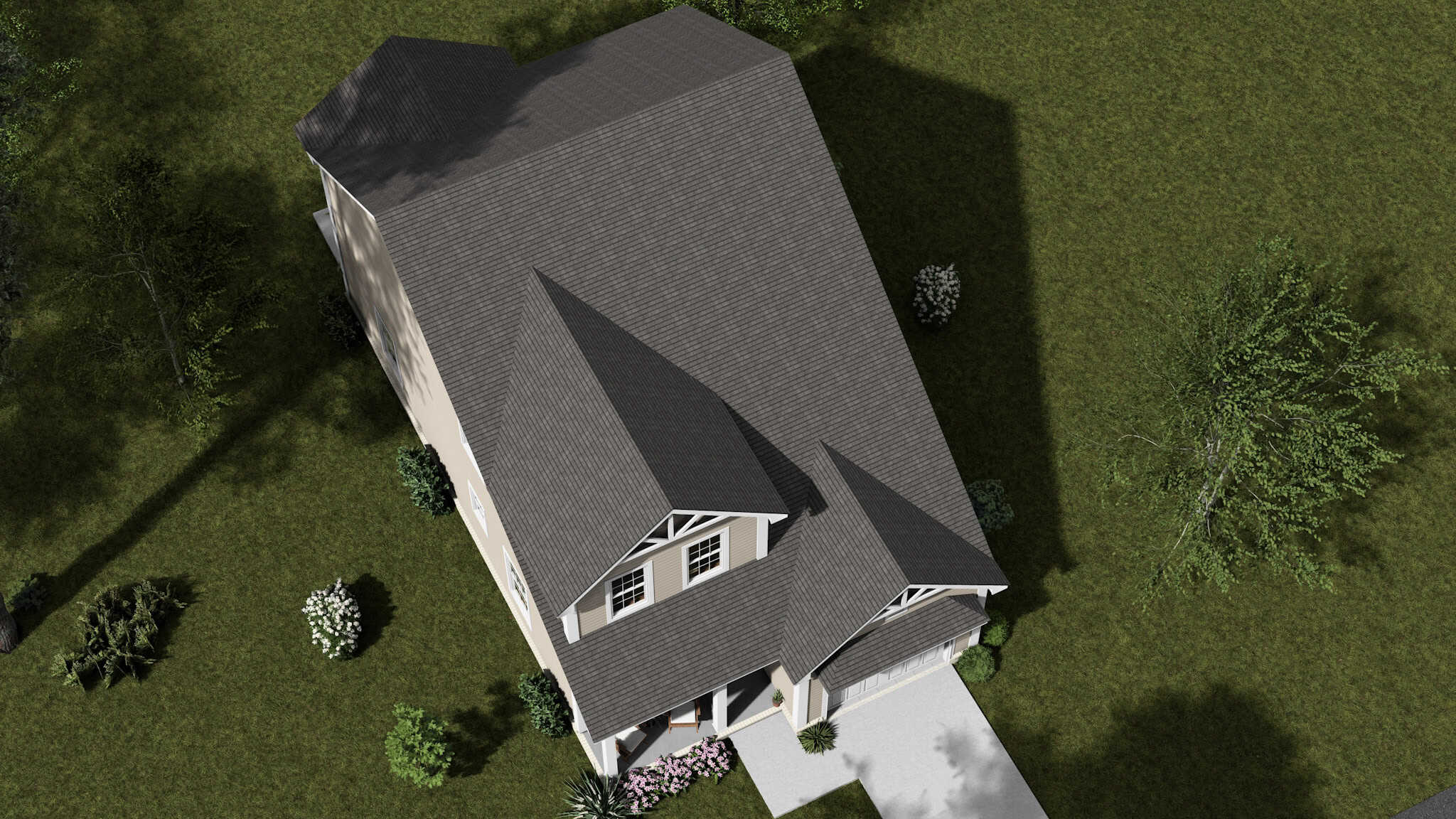Aerial View of this 3-Bedroom,1491 Sq Ft Plan -178-1532