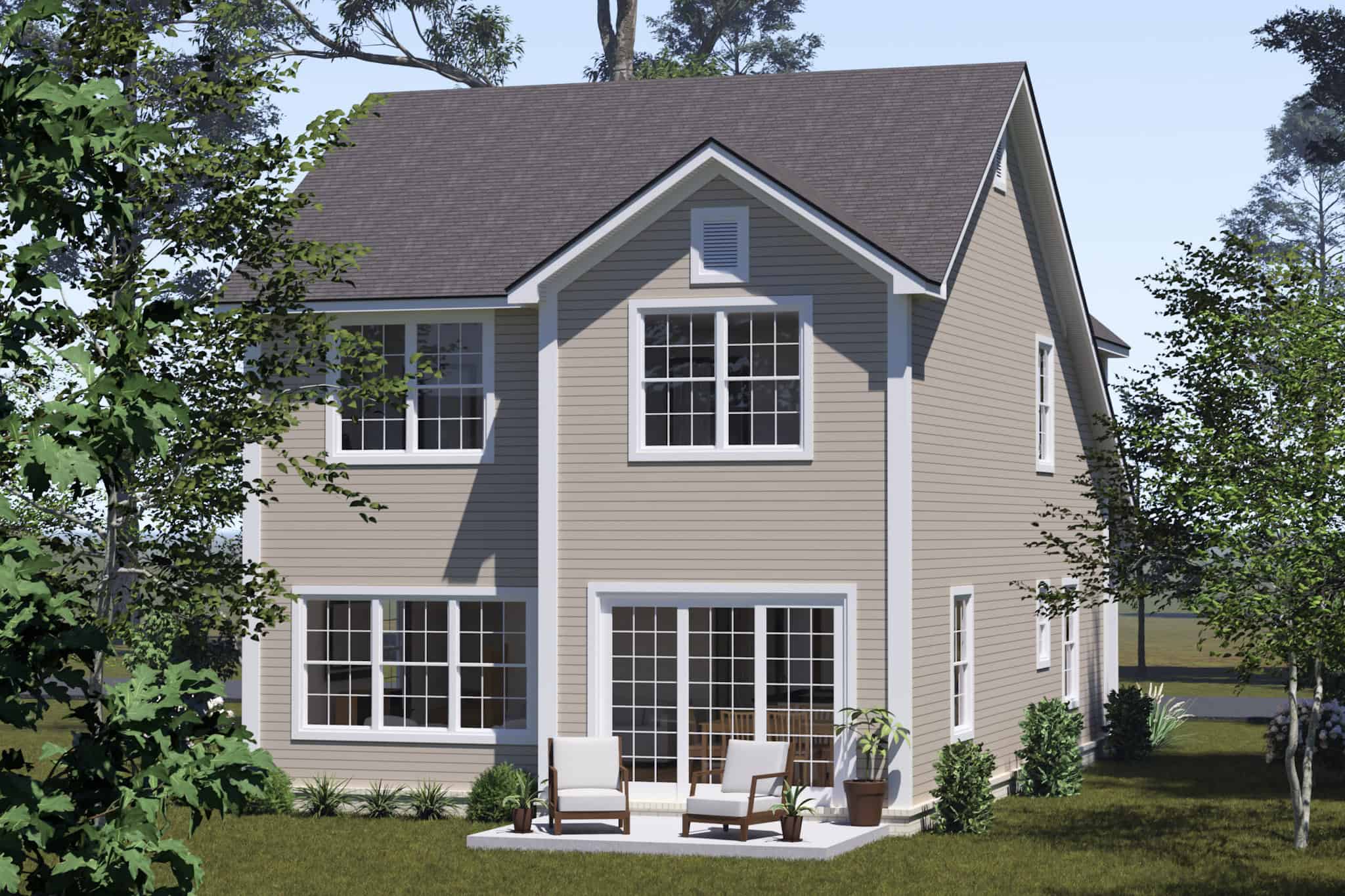 Rear View of this 3-Bedroom,1491 Sq Ft Plan -178-1532