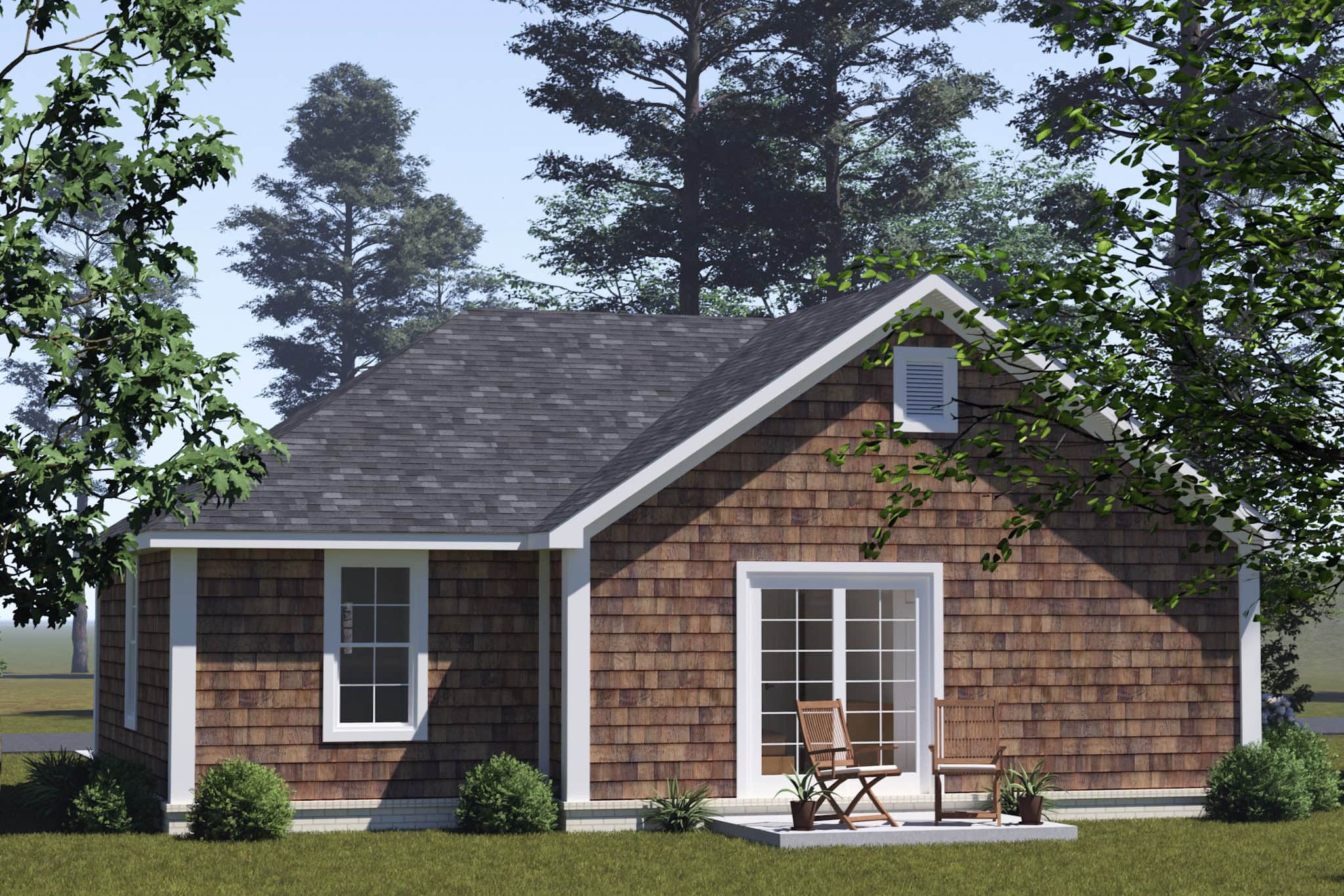 Rear View of this 2-Bedroom,627 Sq Ft Plan -178-1533