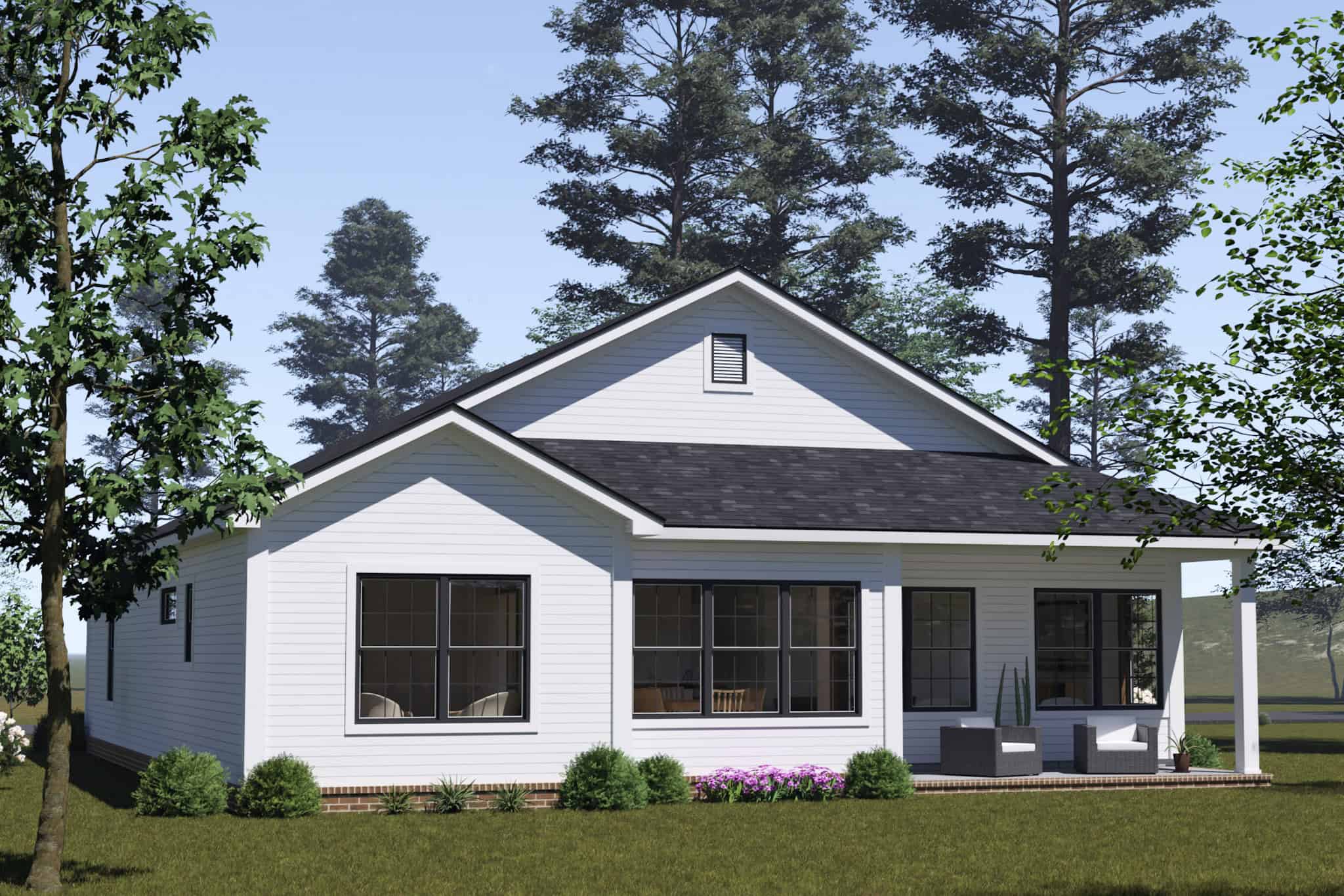 Rear View of this 3-Bedroom,1498 Sq Ft Plan -178-1534