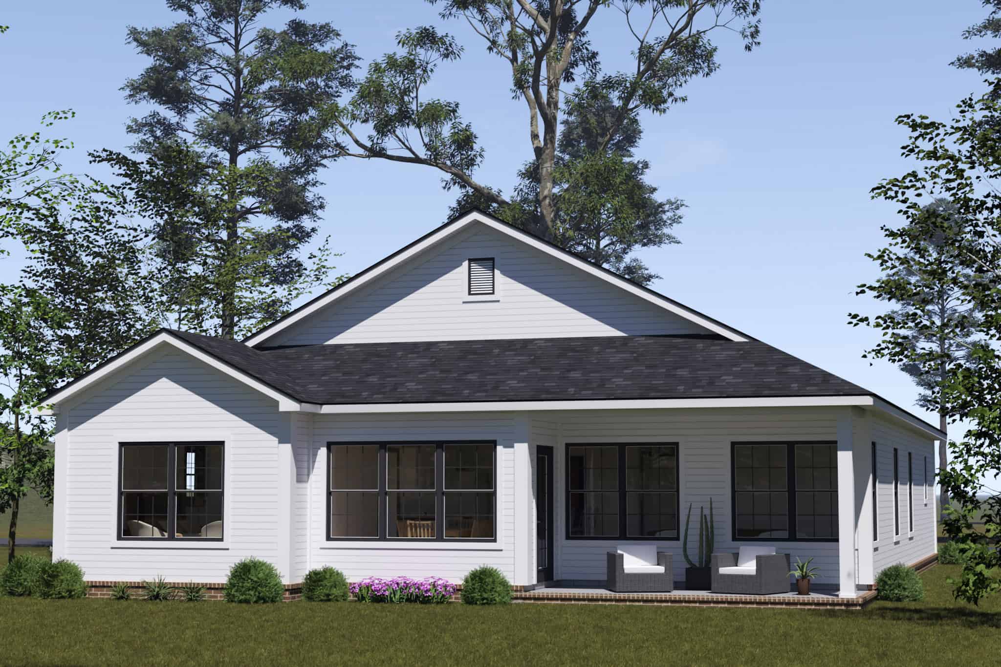 Rear View of this 3-Bedroom,1498 Sq Ft Plan -178-1534
