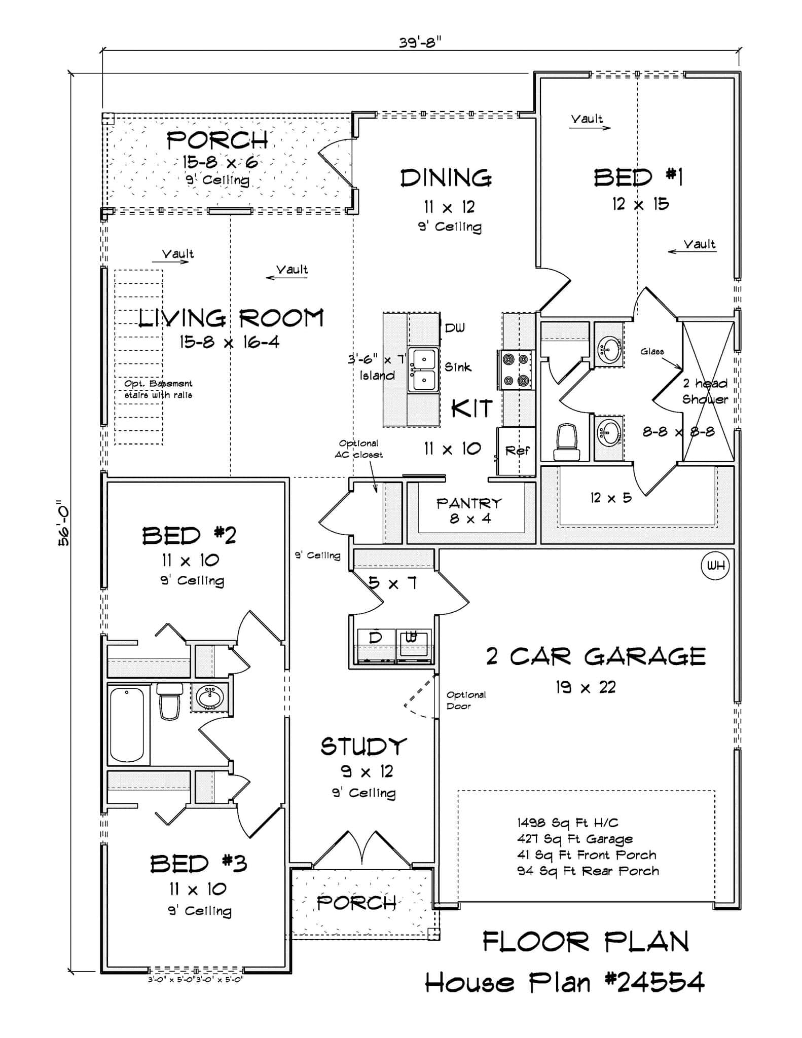 Main Level of Ranch Plan #178-1534