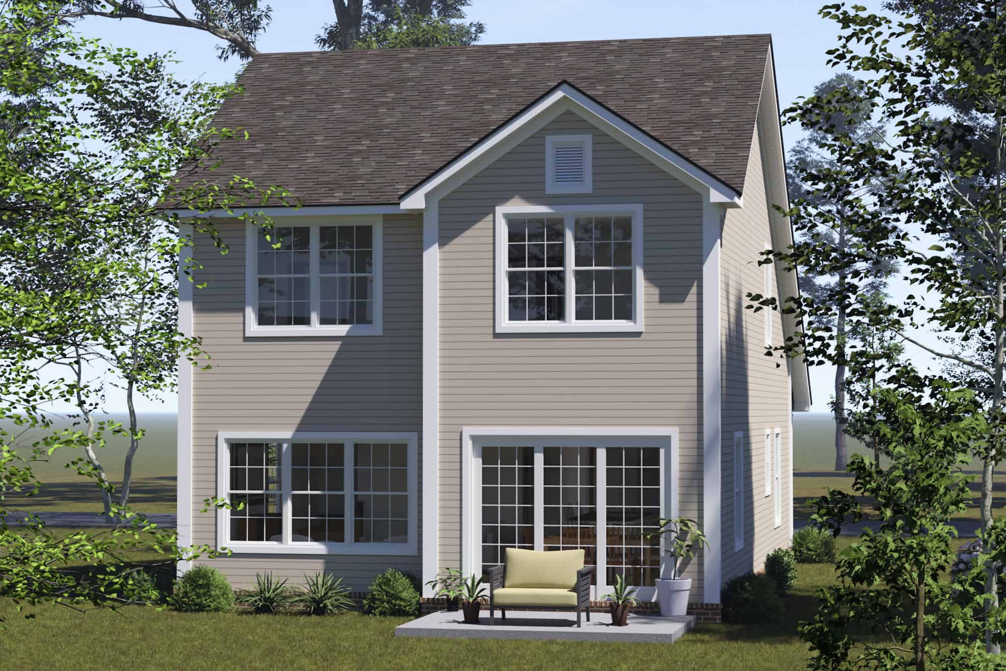 Rear View of this 4-Bedroom,1769 Sq Ft Plan -178-1535
