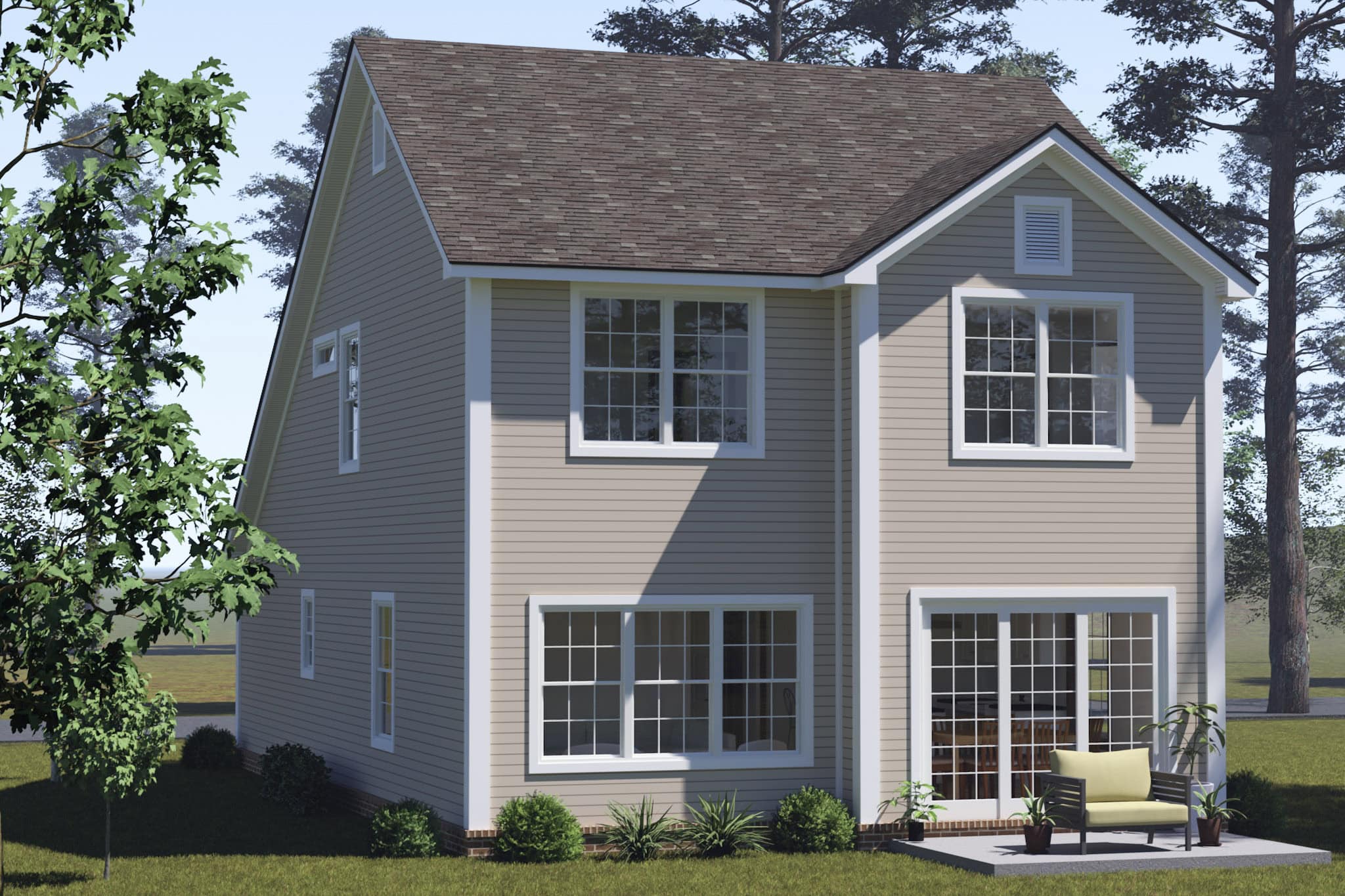 Rear View of this 4-Bedroom,1769 Sq Ft Plan -178-1535