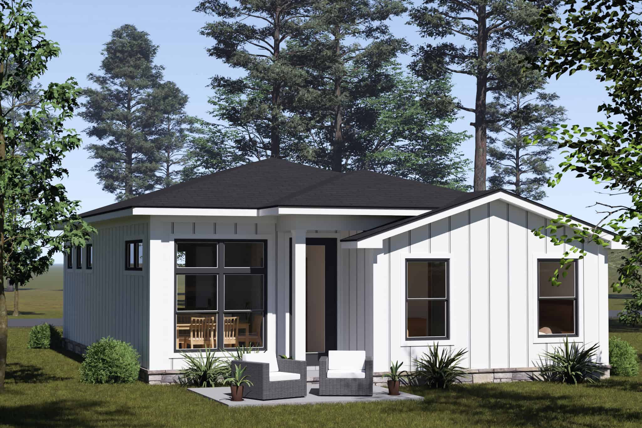 Rear View of this 3-Bedroom,1395 Sq Ft Plan -178-1536