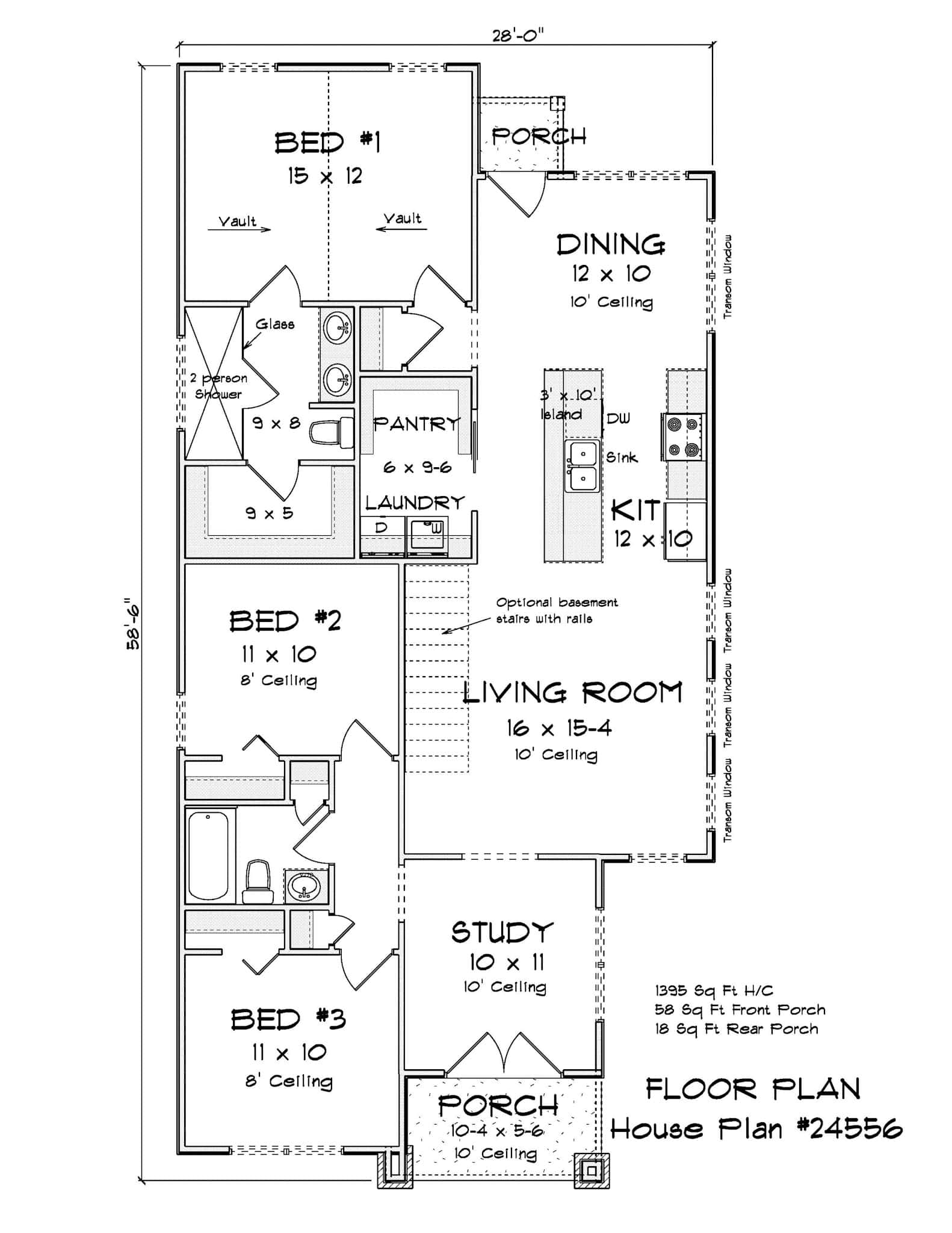 Main Level of Contemporary Plan #178-1536