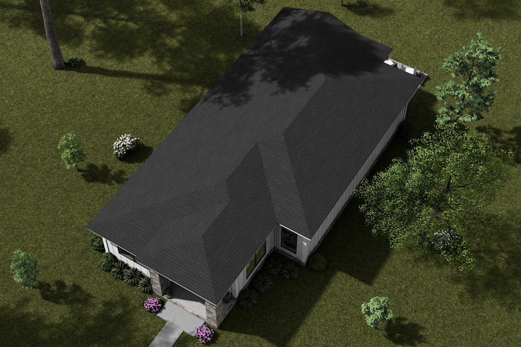 Aerial View of this 3-Bedroom,1395 Sq Ft Plan -178-1536