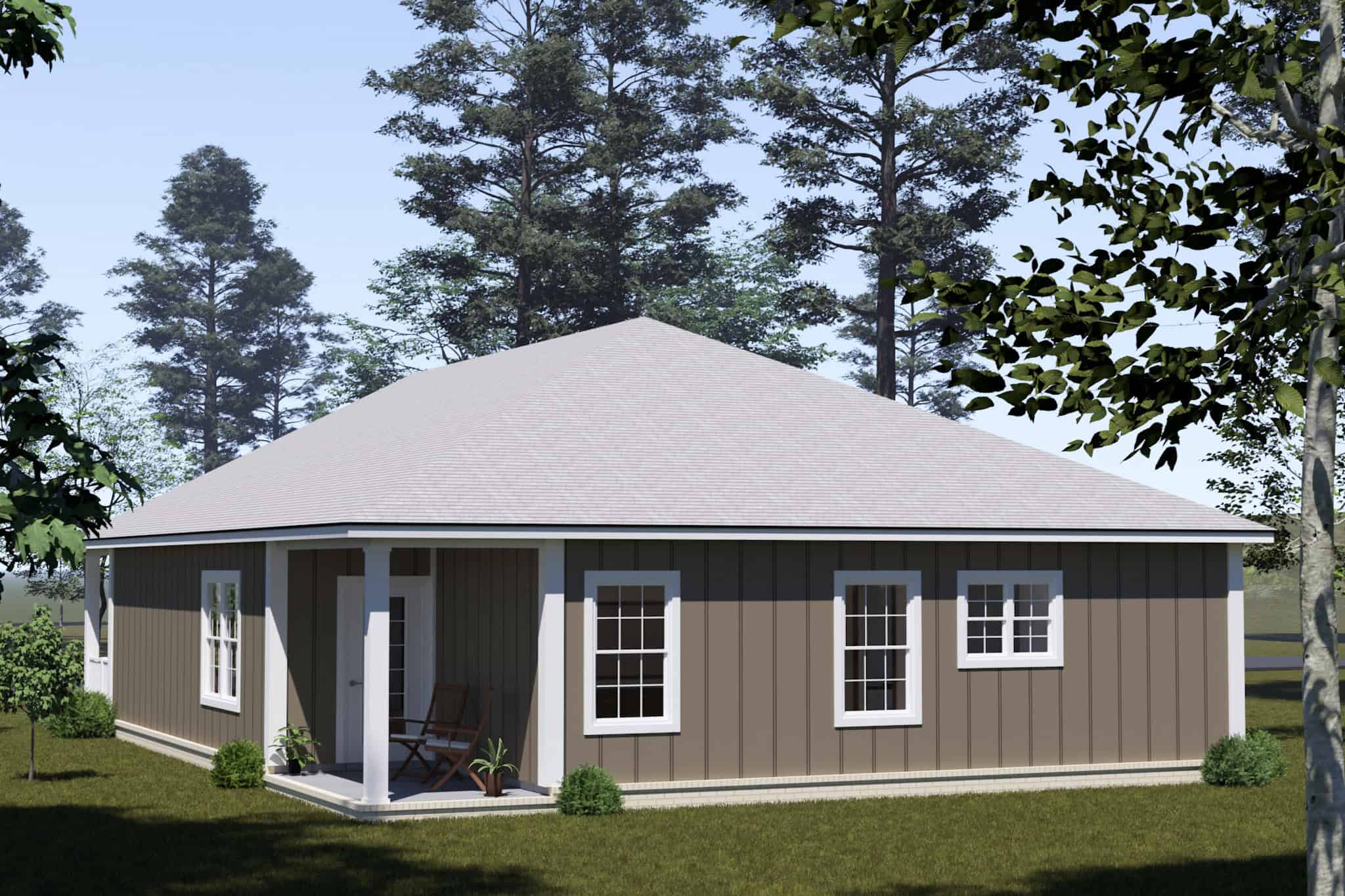Rear View of this 3-Bedroom,1273 Sq Ft Plan -178-1540