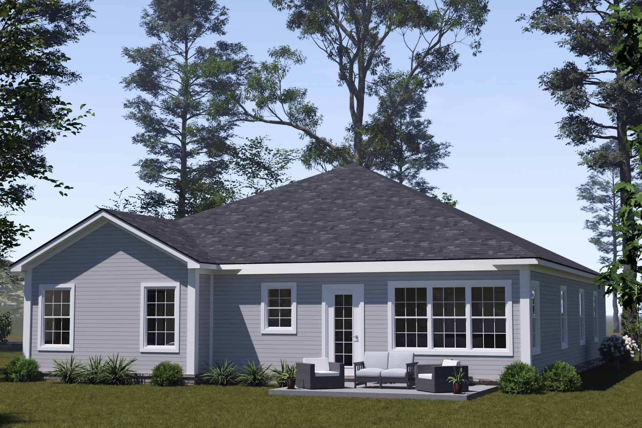 Rear View of this 4-Bedroom,1764 Sq Ft Plan -178-1541