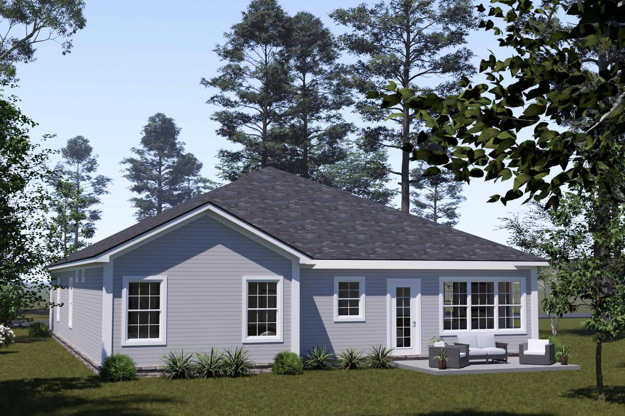 Rear View of this 4-Bedroom,1764 Sq Ft Plan -178-1541