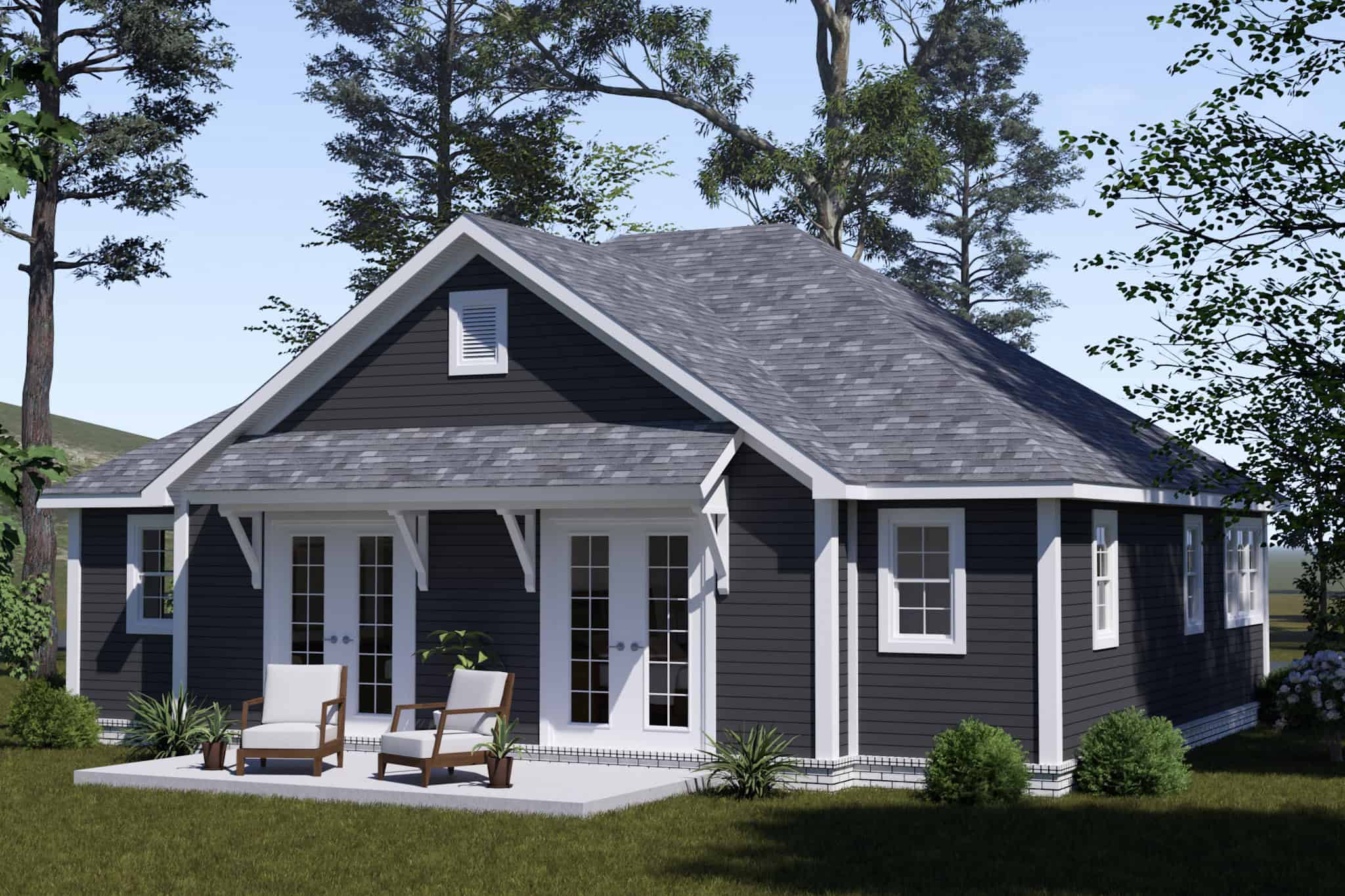 Rear View of this 2-Bedroom,1049 Sq Ft Plan -178-1543