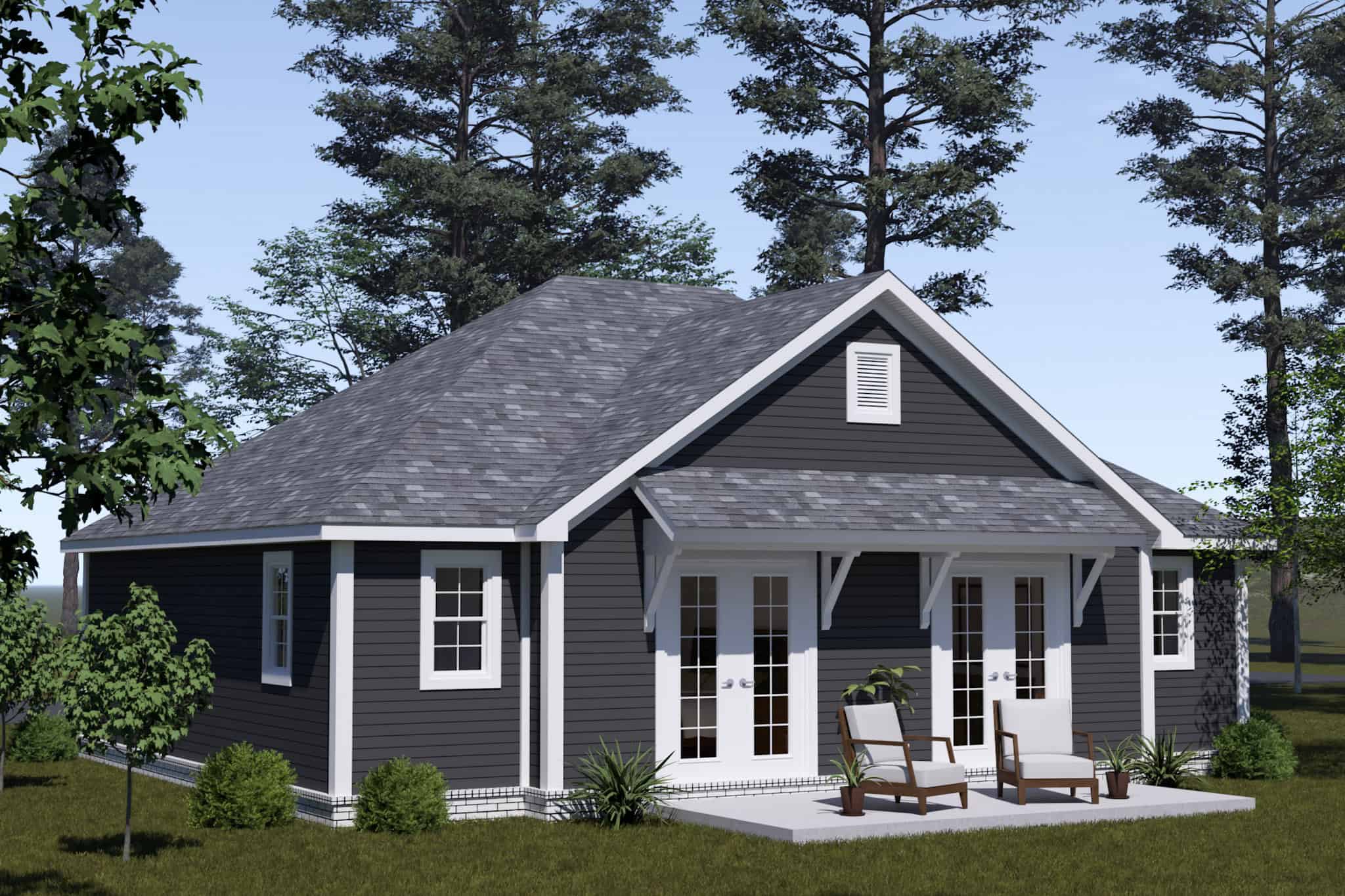 Rear View of this 2-Bedroom,1049 Sq Ft Plan -178-1543