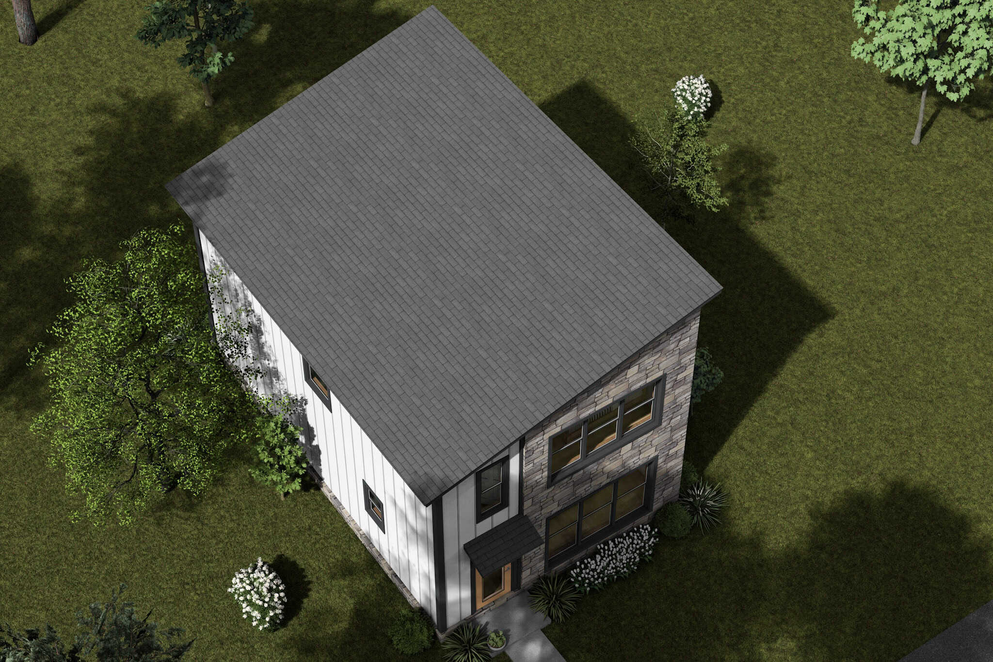 Aerial View of this 3-Bedroom,1280 Sq Ft Plan -178-1544