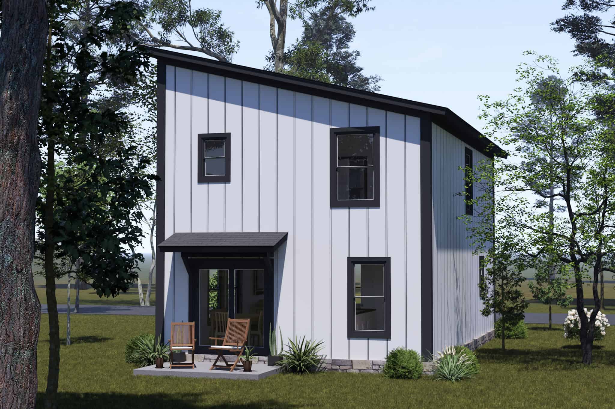 Rear View of this 3-Bedroom,1280 Sq Ft Plan -178-1544