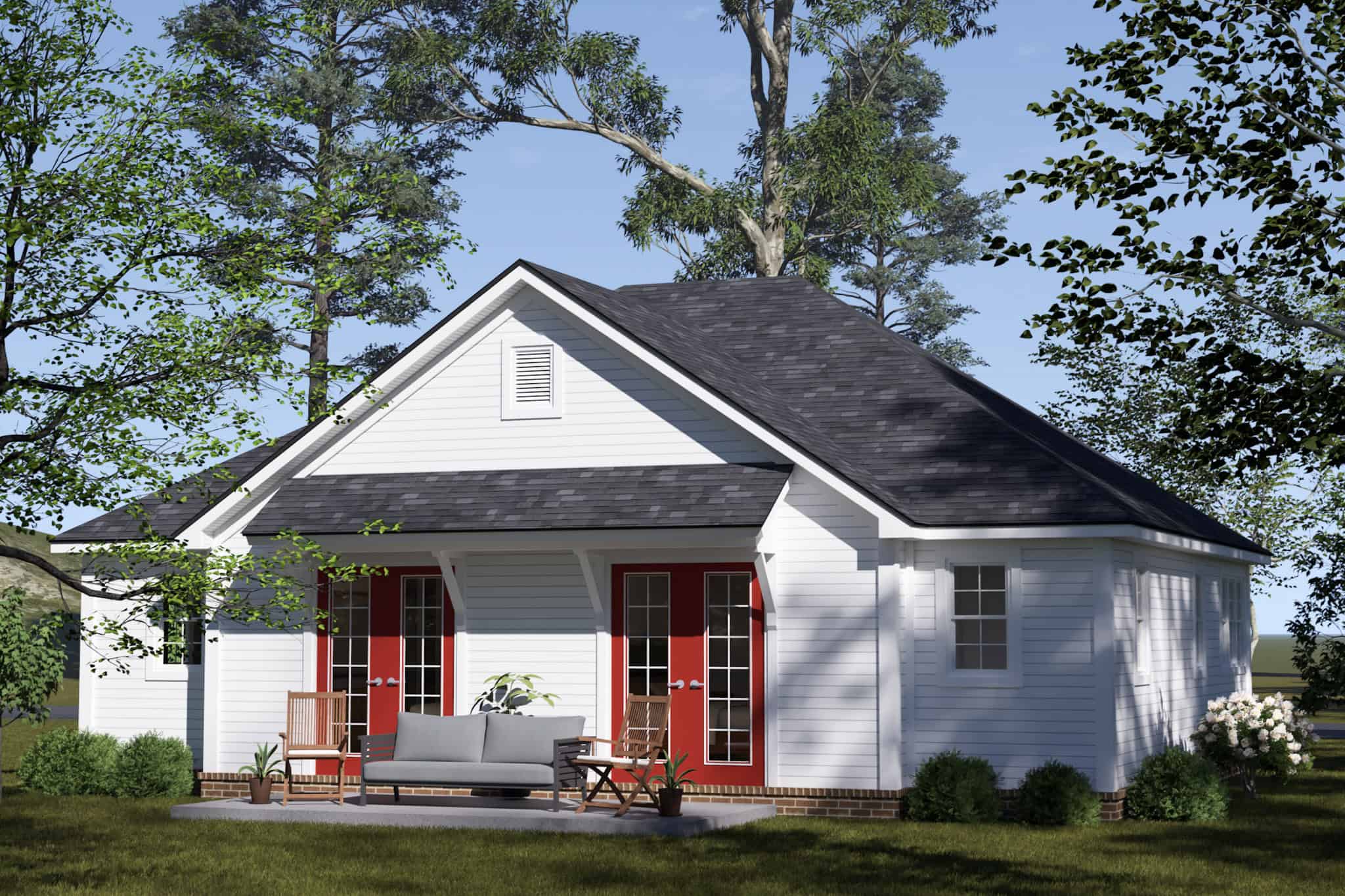 Rear View of this 2-Bedroom,1049 Sq Ft Plan -178-1545