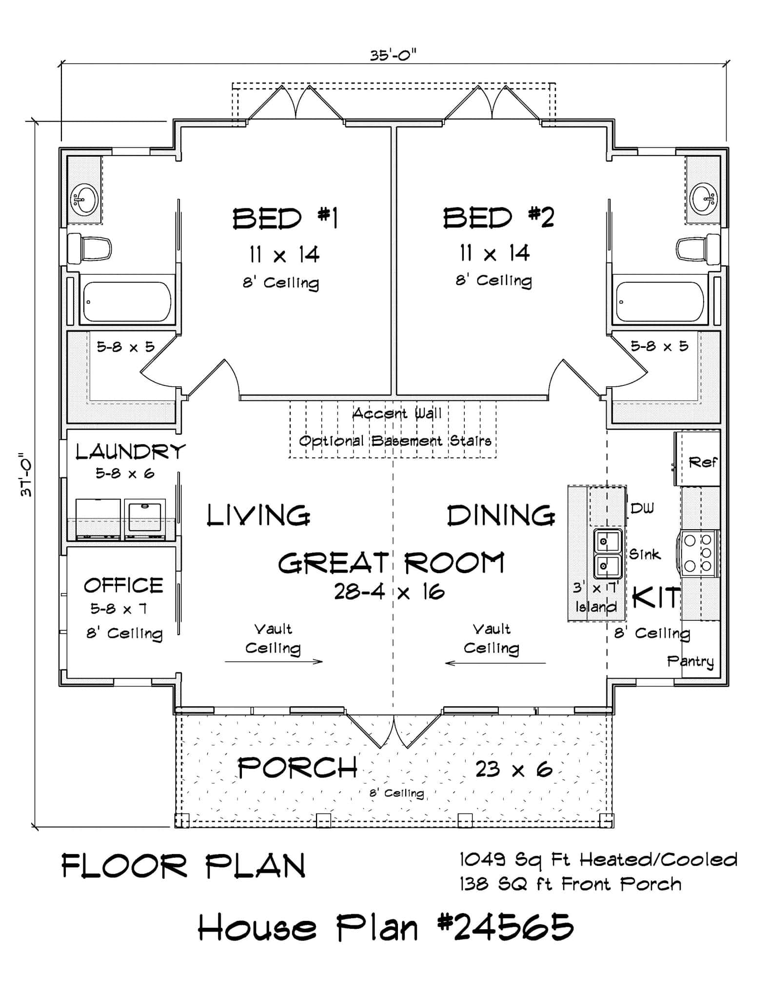 Main Level of Traditional Plan #178-1545