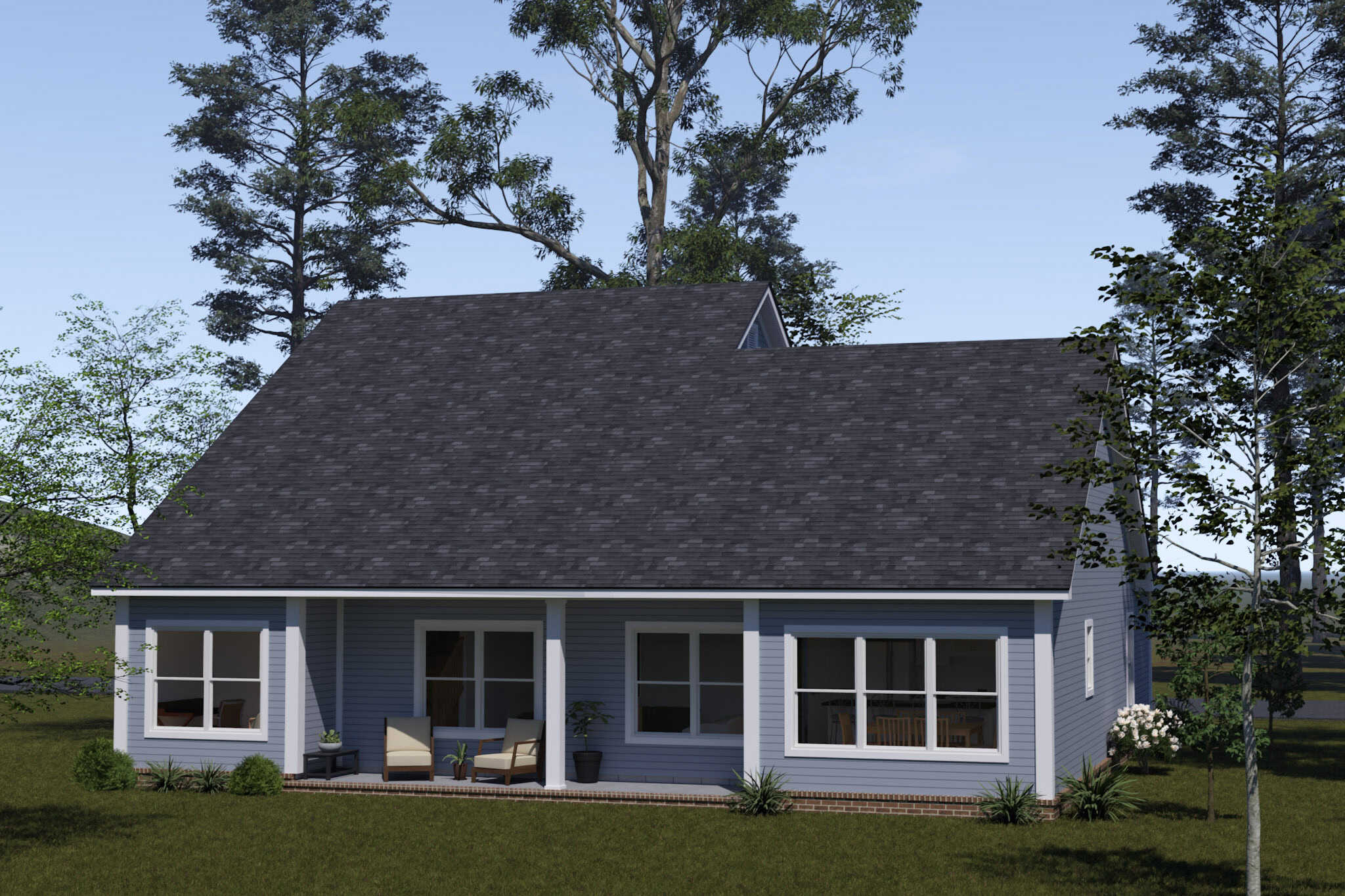 Rear View of this 3-Bedroom,1612 Sq Ft Plan -178-1546