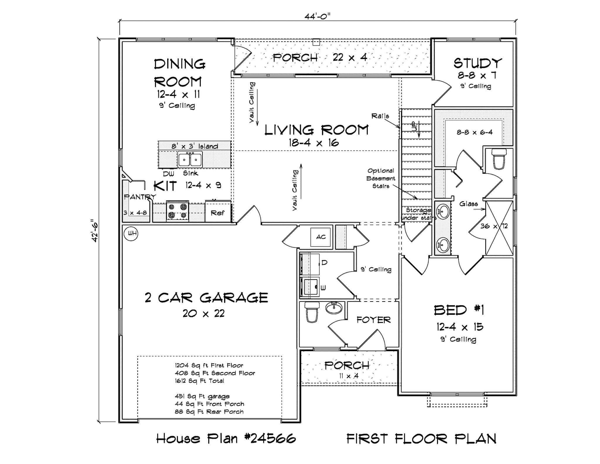 Main Level of Traditional Plan #178-1546