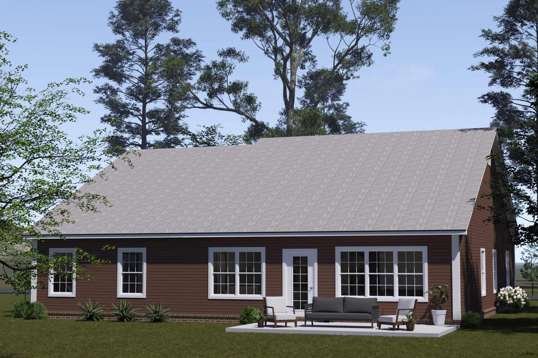 Rear View of this 4-Bedroom,1854 Sq Ft Plan -178-1549