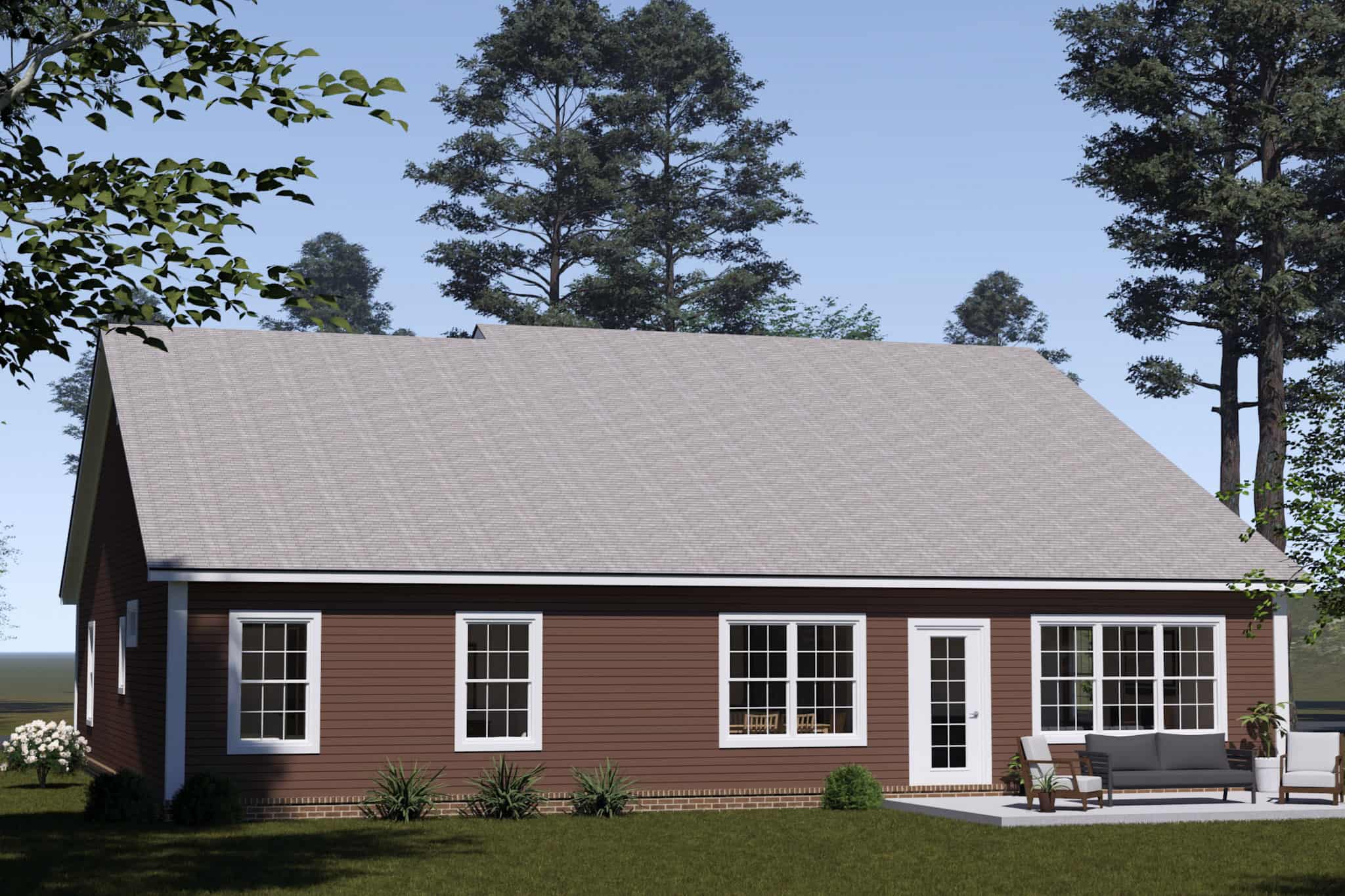 Rear View of this 4-Bedroom,1854 Sq Ft Plan -178-1549