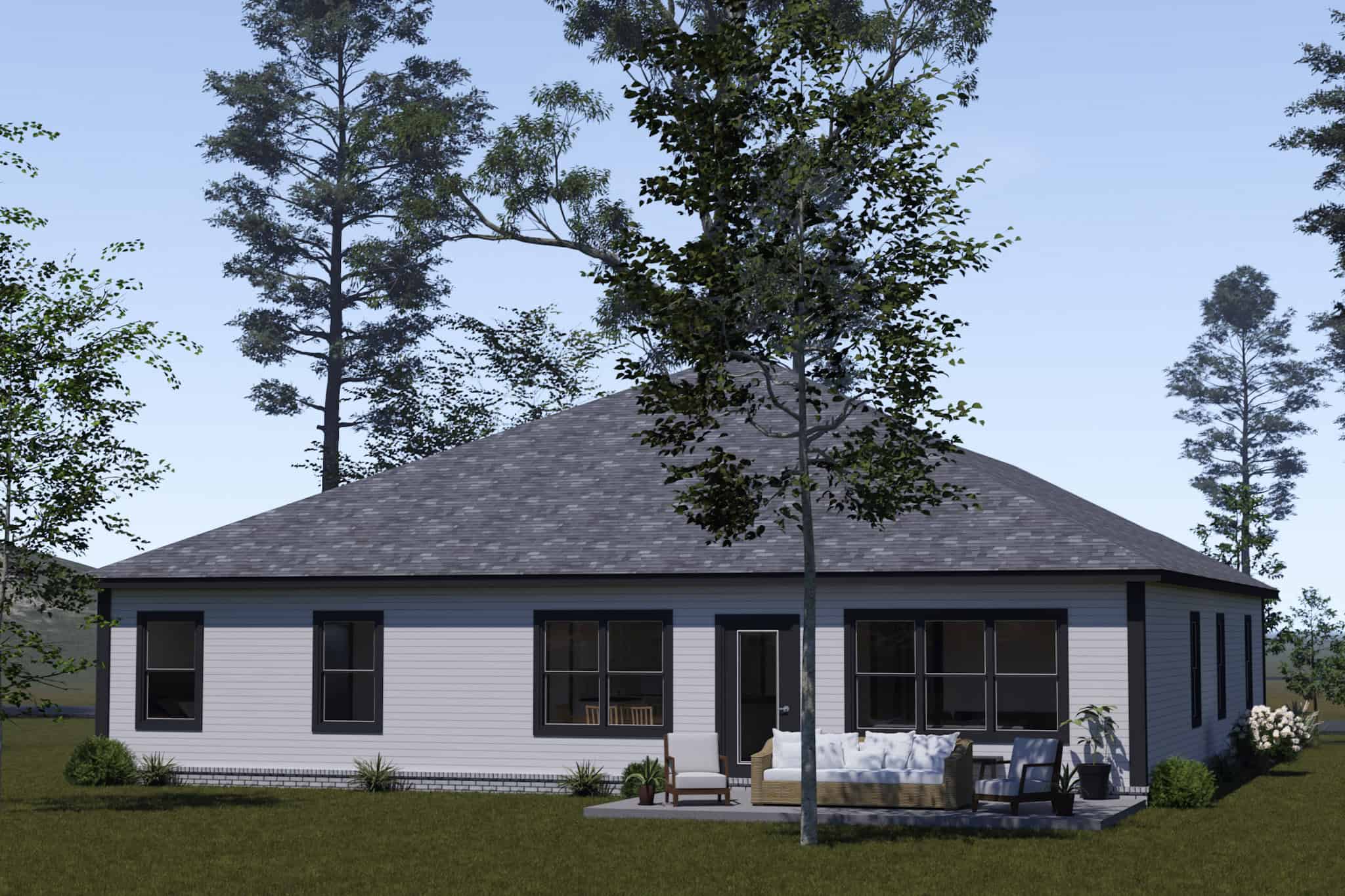 Rear View of this 4-Bedroom,1854 Sq Ft Plan -178-1550