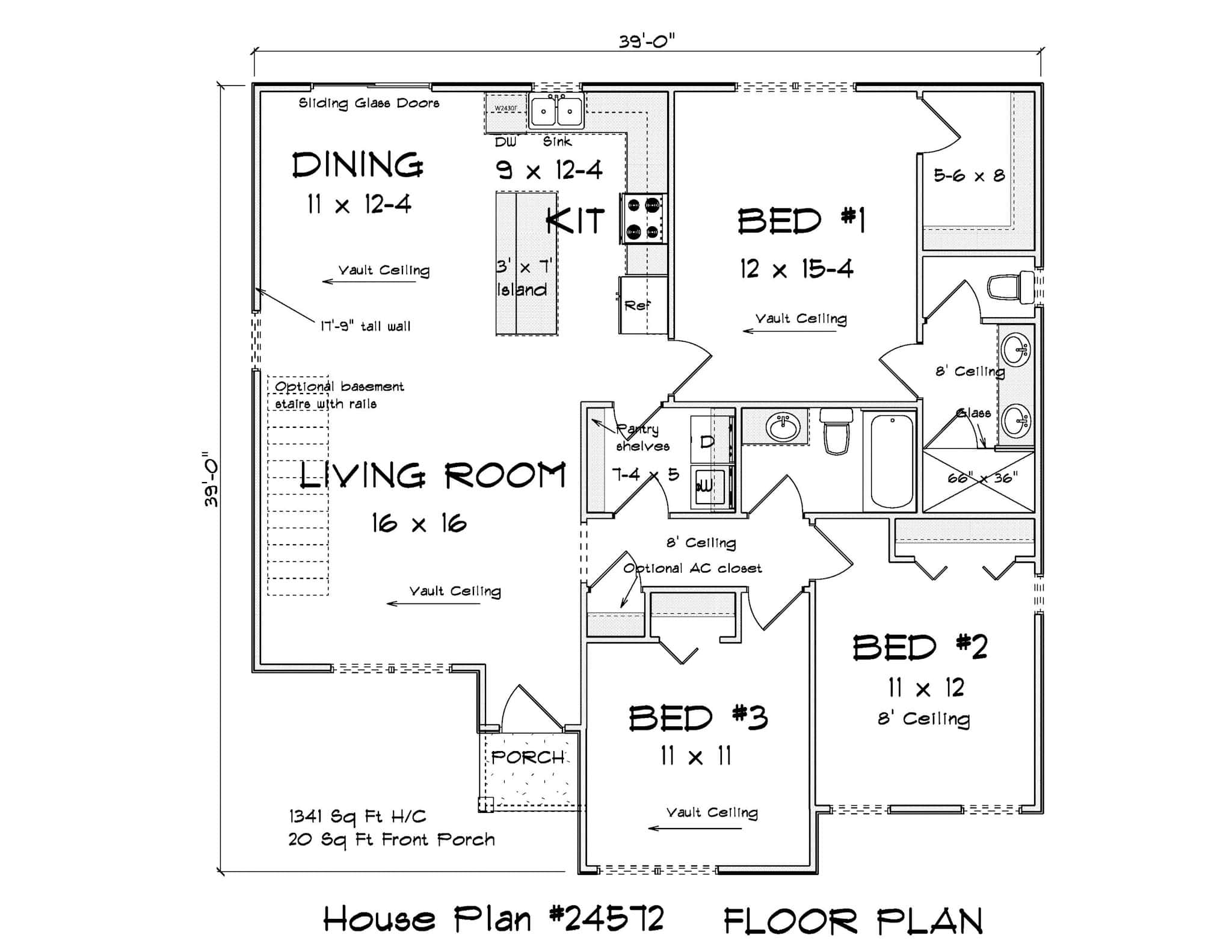 Main Level of Modern Plan #178-1552