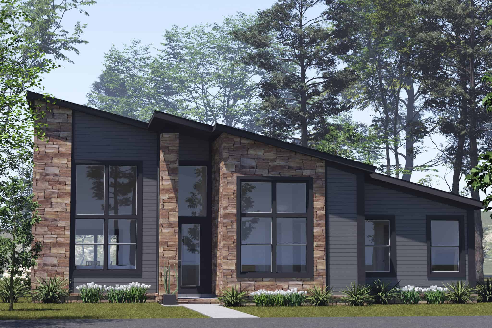 Front elevation of Modern home (ThePlanCollection: House Plan #178-1552)