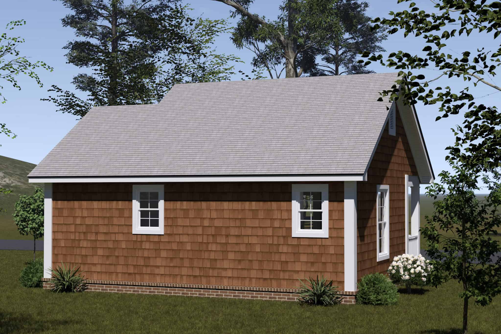 Rear View of this 1-Bedroom,384 Sq Ft Plan -178-1553